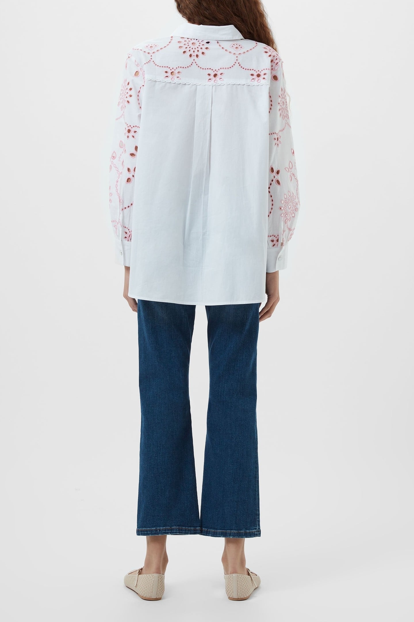 CAMBRIA COTTON EMBROIDERED SHI LINEN WHITE/BUBBLEGU 3