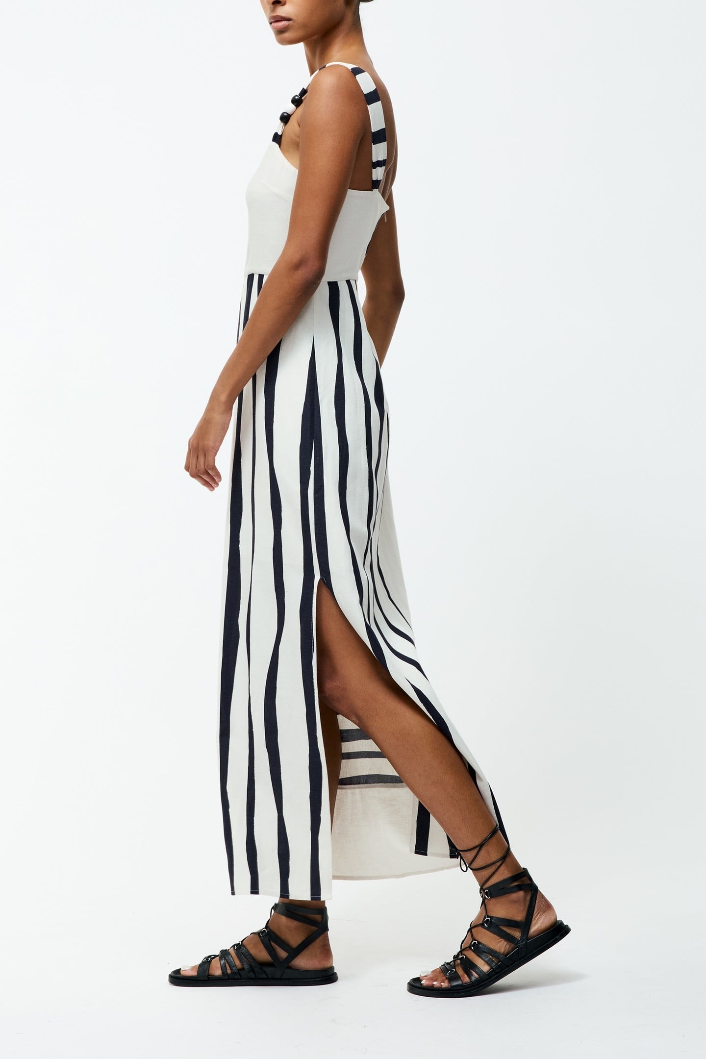 GENEVIEVE ARIETTE MIDI DRESS WHITE/BLACK 3