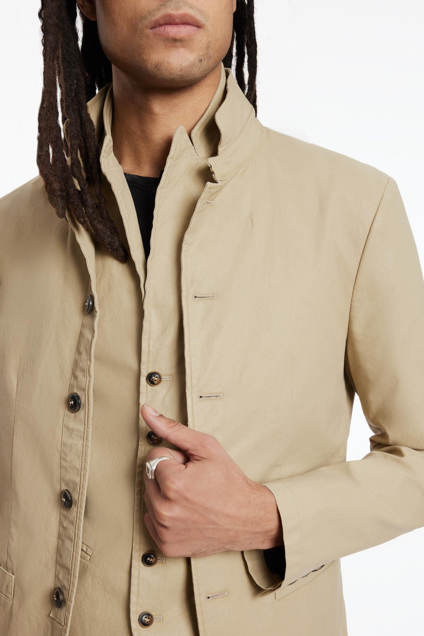 SLIM FIT BUTTON CLOSURE SOFT JACKET CARAMEL 3