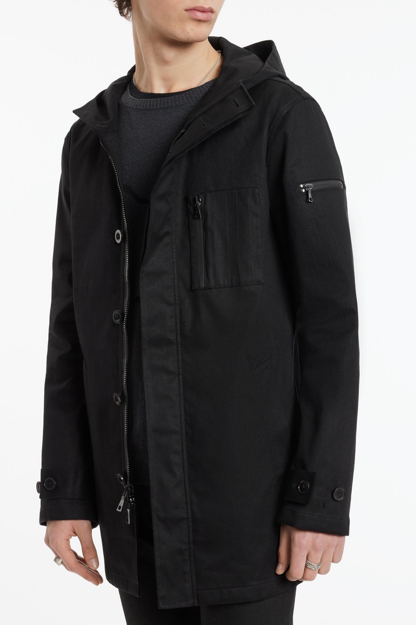 MILITARY SEAM SEALED HOOD PARKA BLACK 2