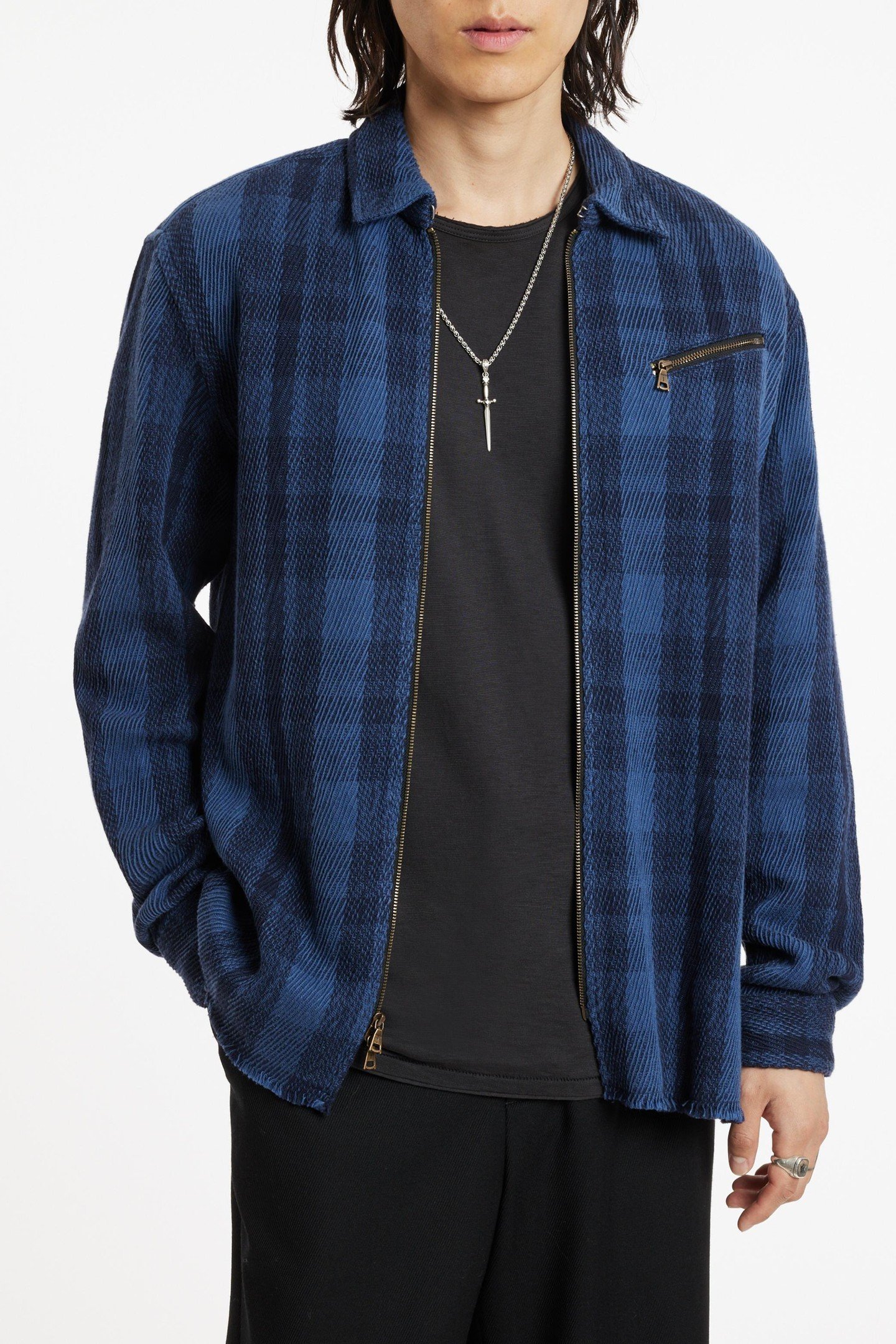 LS ROBBINS YARN DYE SPORT SHIRT OCEAN BLUE 2