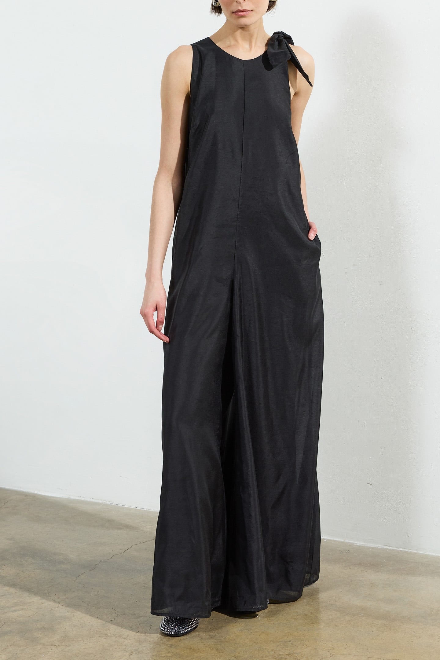 HOLLAND SHOULDER TIE JUMPSUIT BLACK 2
