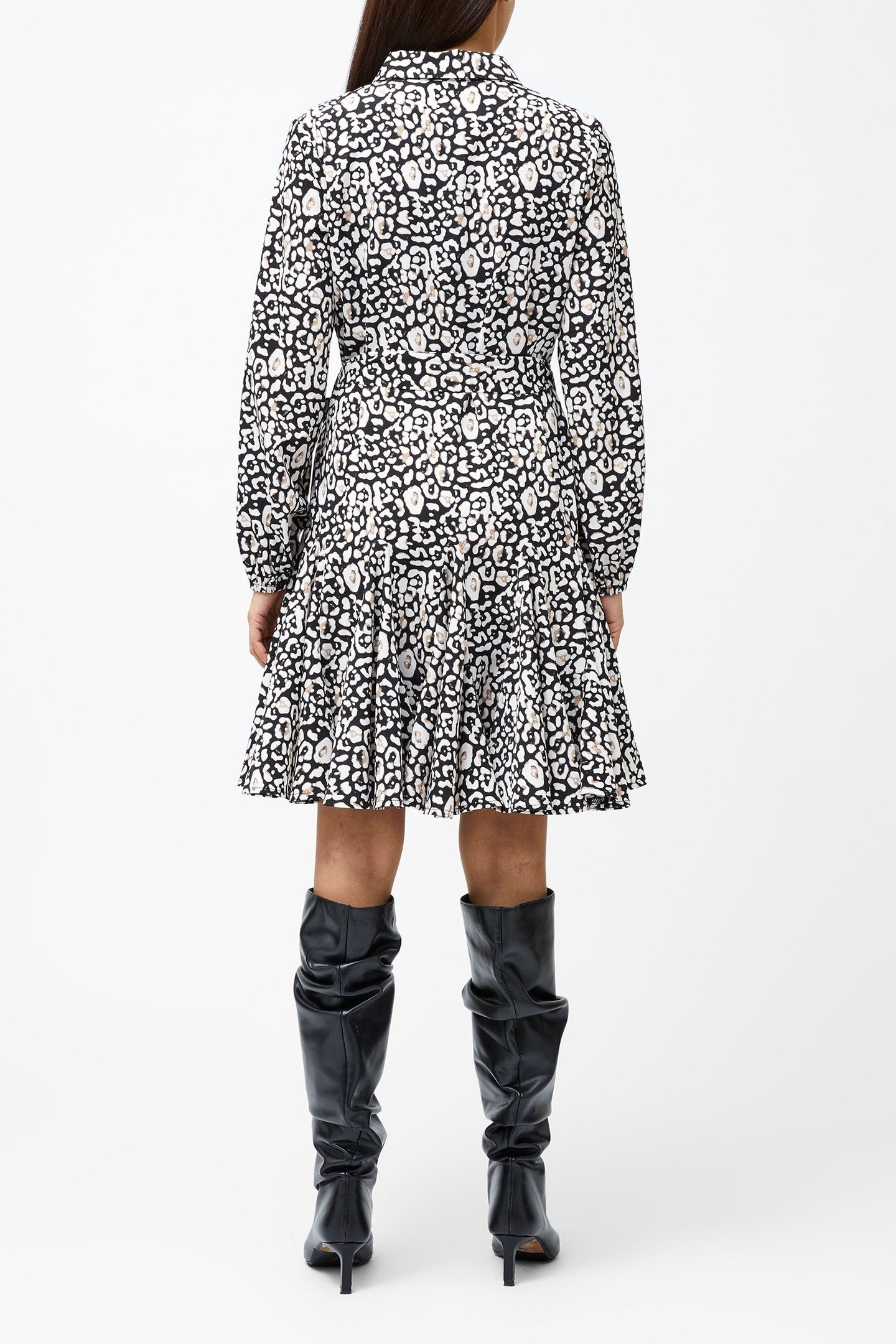 LEOPARD PRINT SWING DRESS BLACK MULTI 2