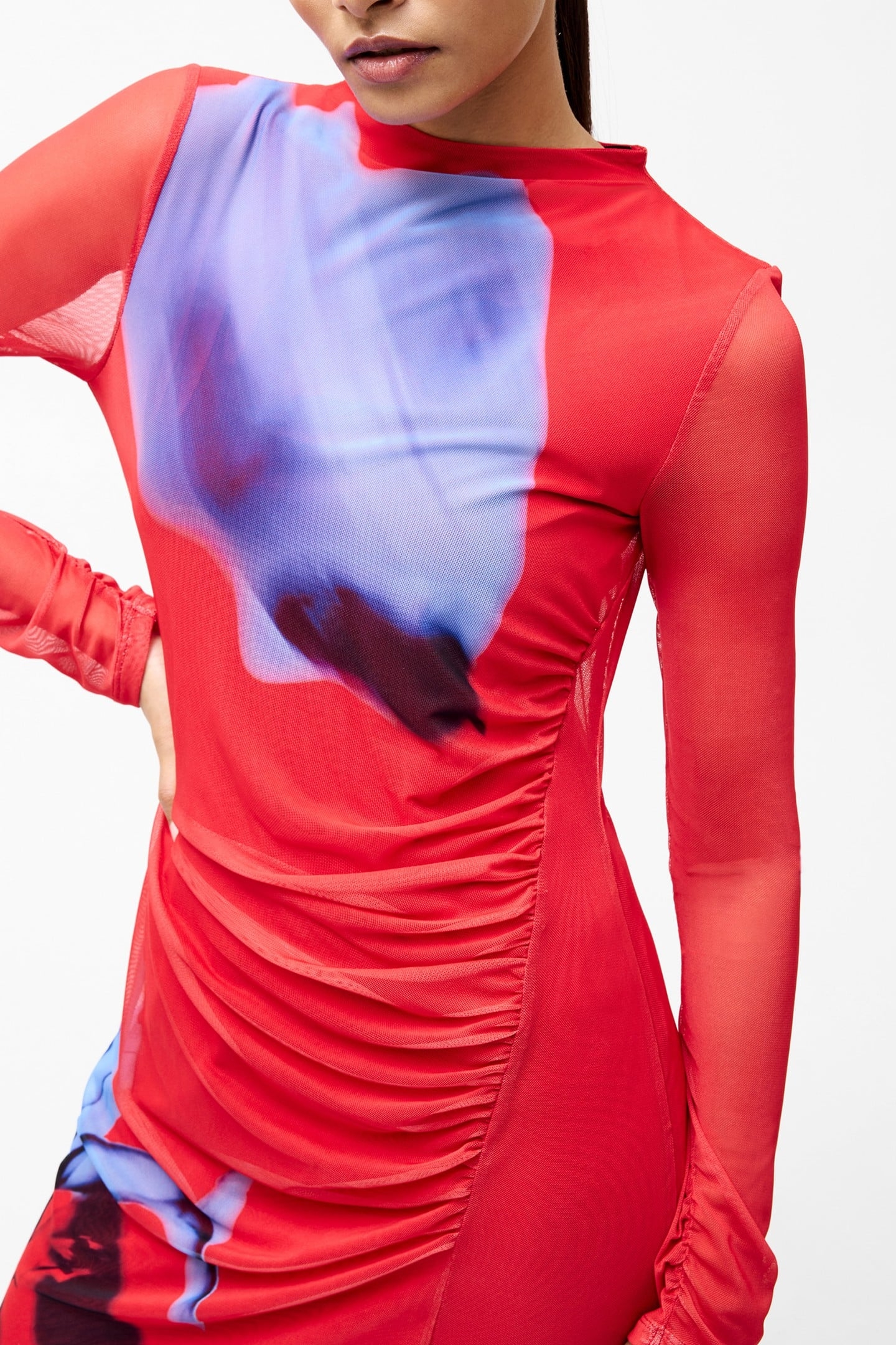 SMOKEY PLACEMENT LS FLORAL DRS RED MULTI 4