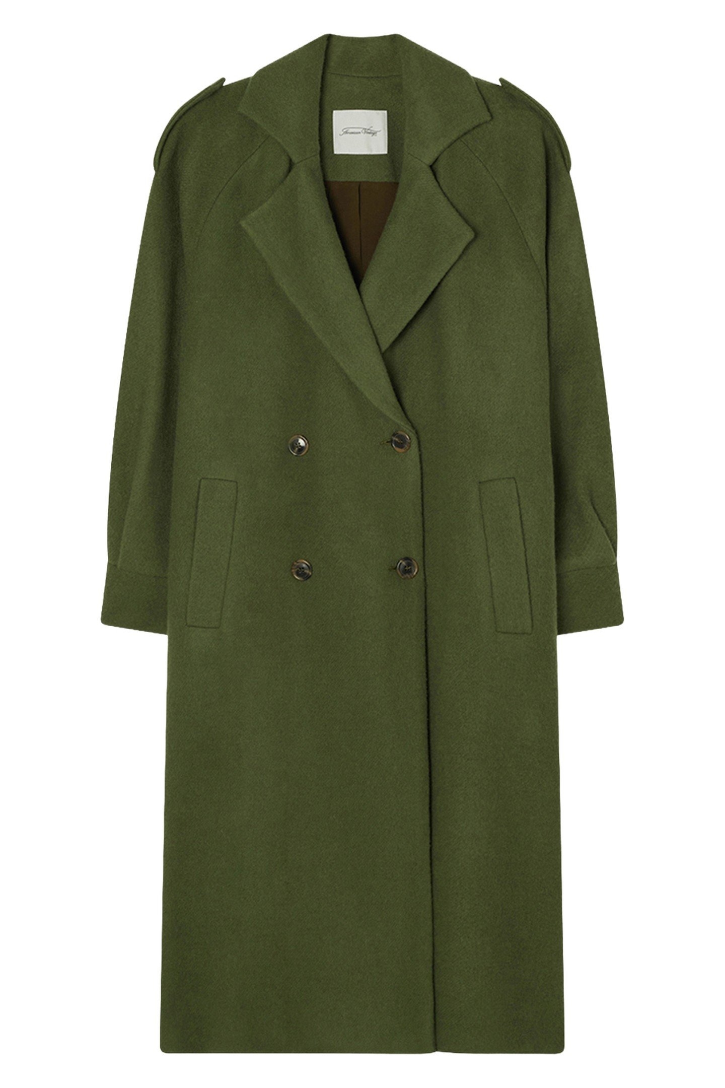 LONG-SLEEVED BLAZER-NECK COAT KHAKI 1