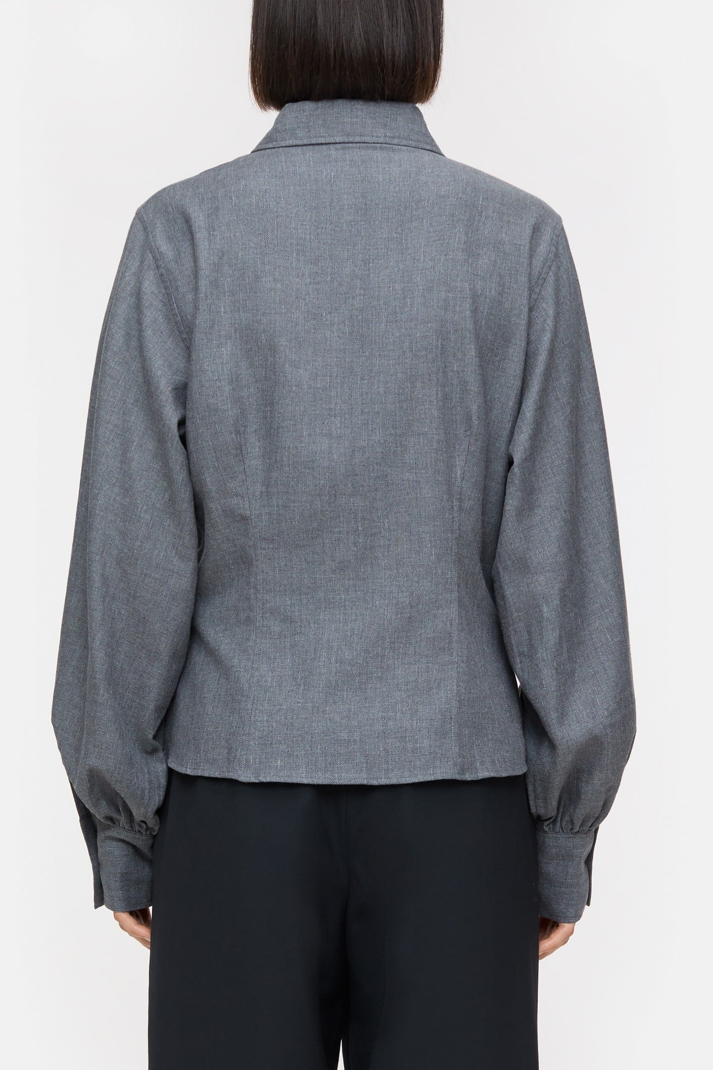 CROPPED BLOUSE SHIRT DARK GREY MELANGE 2