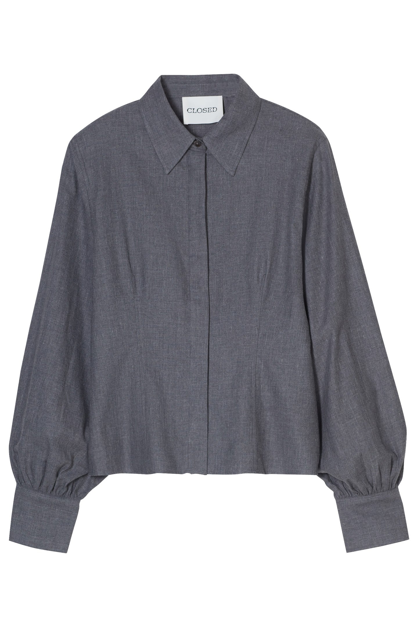 CROPPED BLOUSE SHIRT DARK GREY MELANGE 4