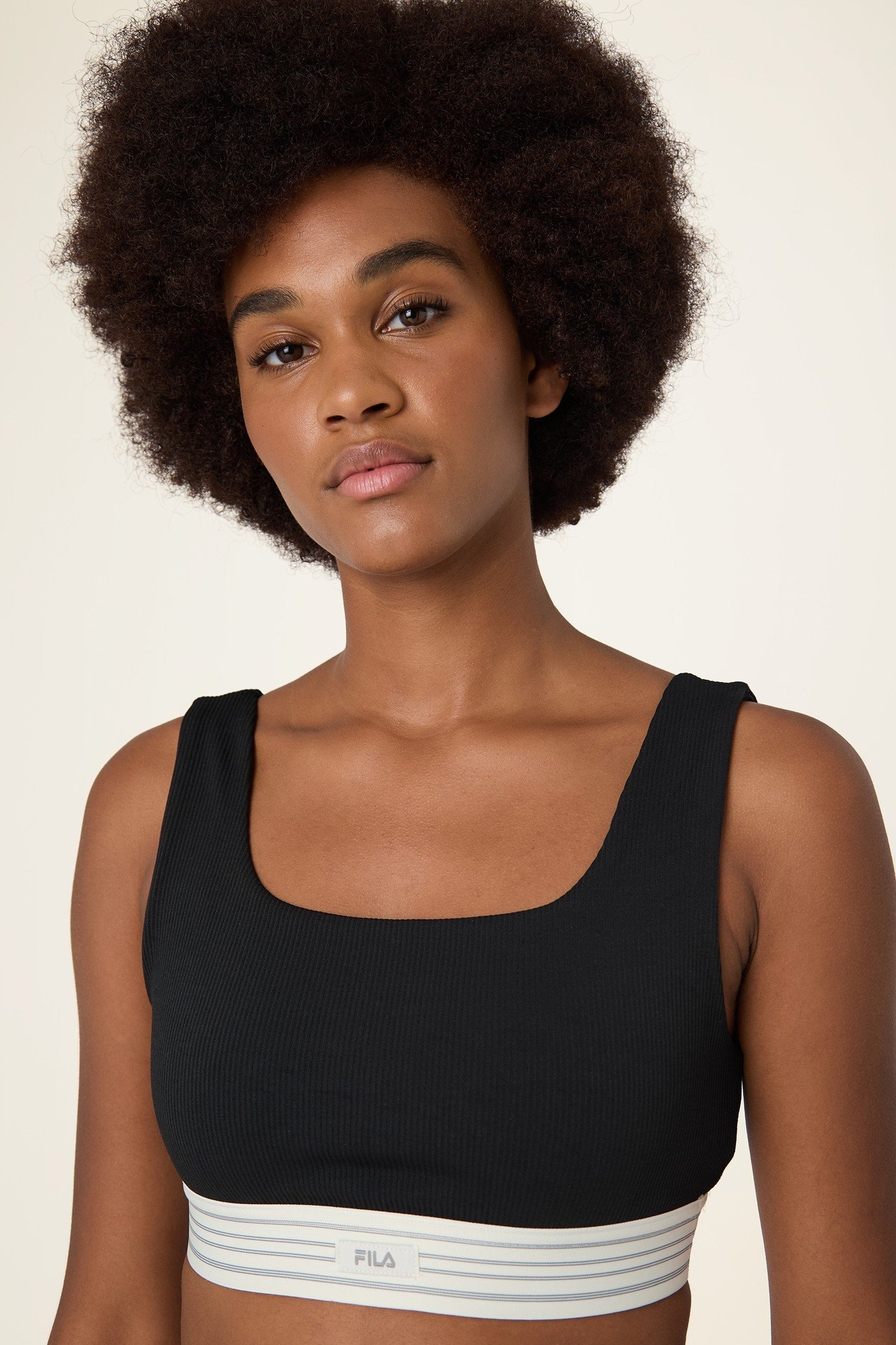 BELLAGIO RIBBED BRA TOP BLACK 1