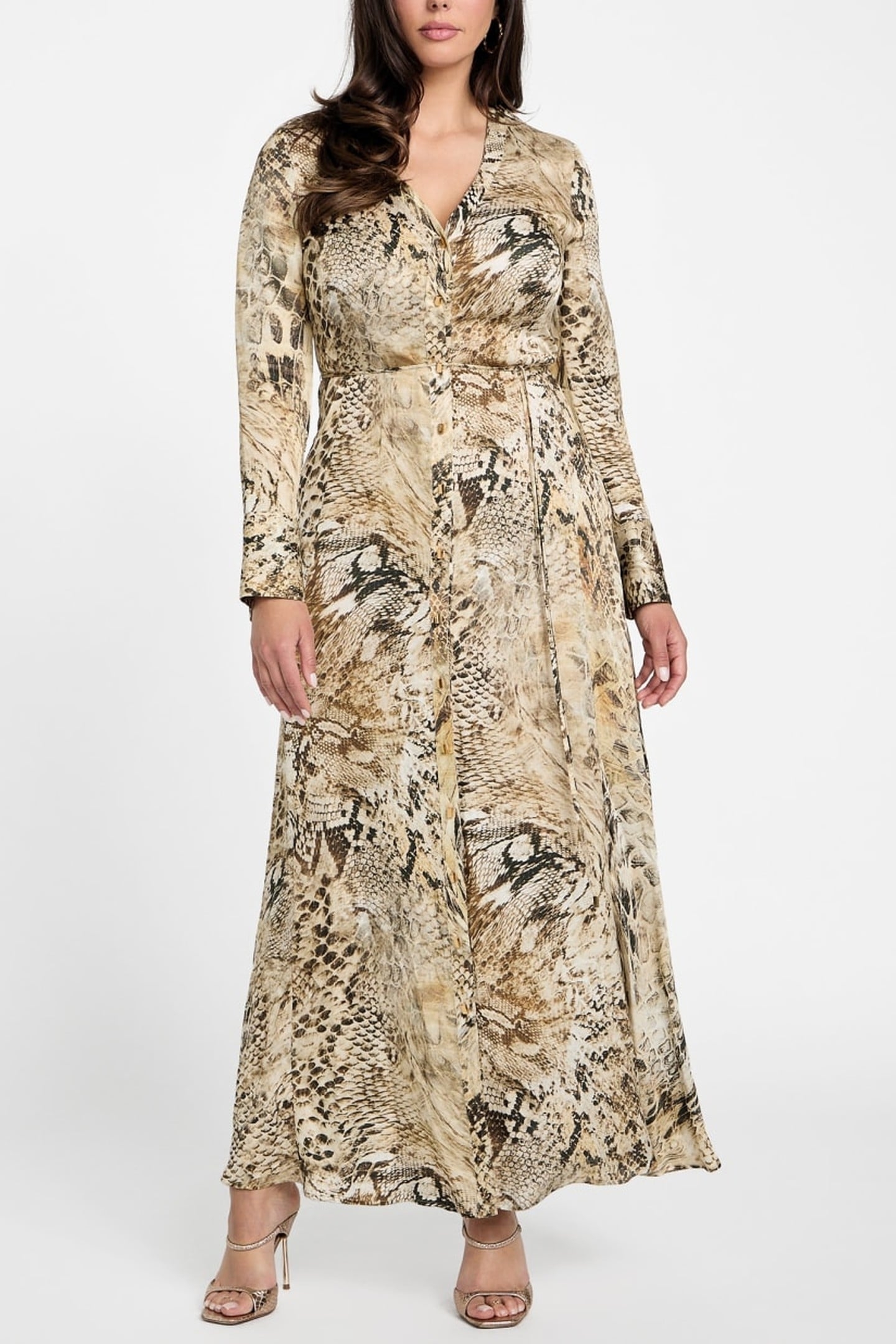 MARCIANO BY GUESS GISELLE LS LONG DRES JUMBLE SKIN PRINT 1