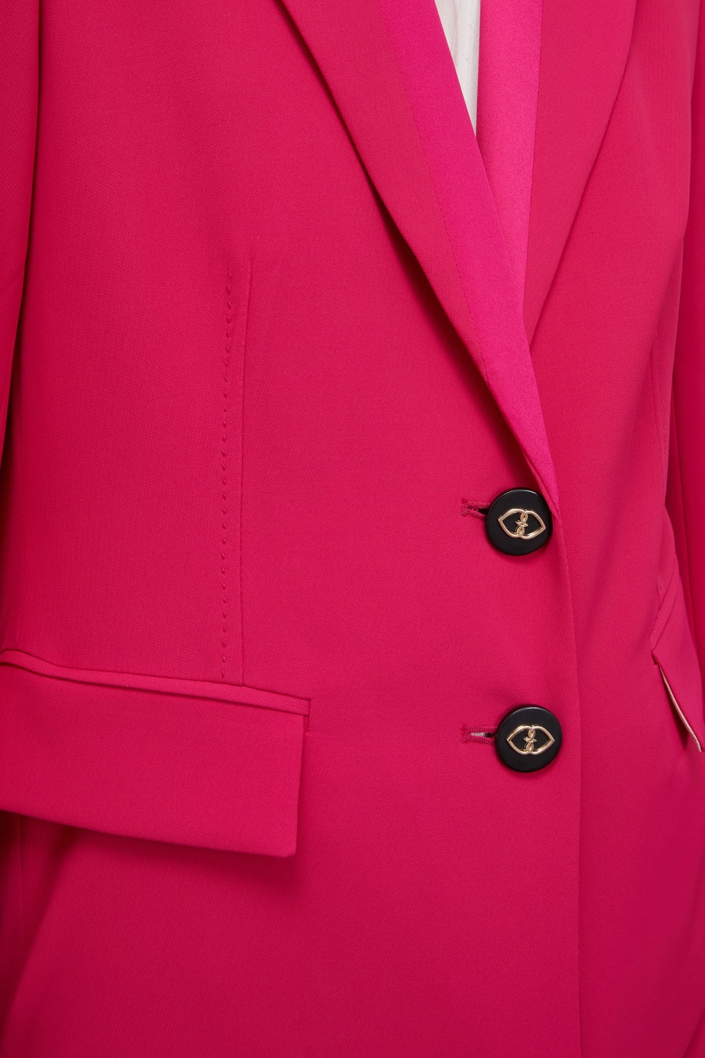 SINGLE-BREASTED BLAZER WITH SATIN INSERTS FUXIA 4