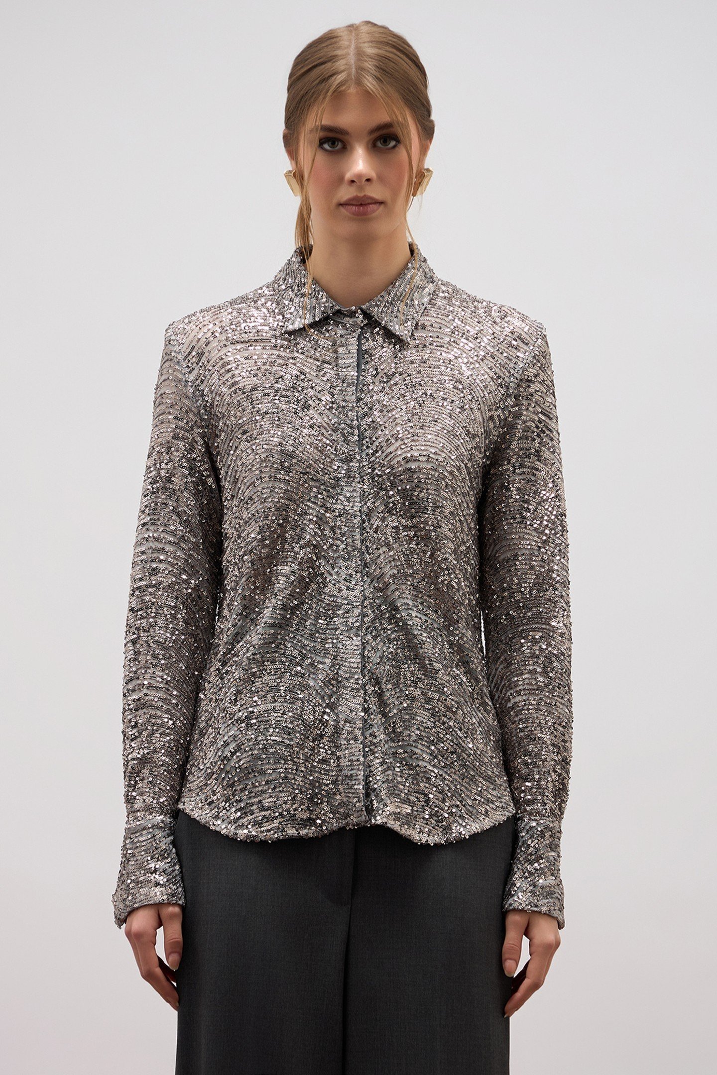 SEQUINED SHIRT GREY 1
