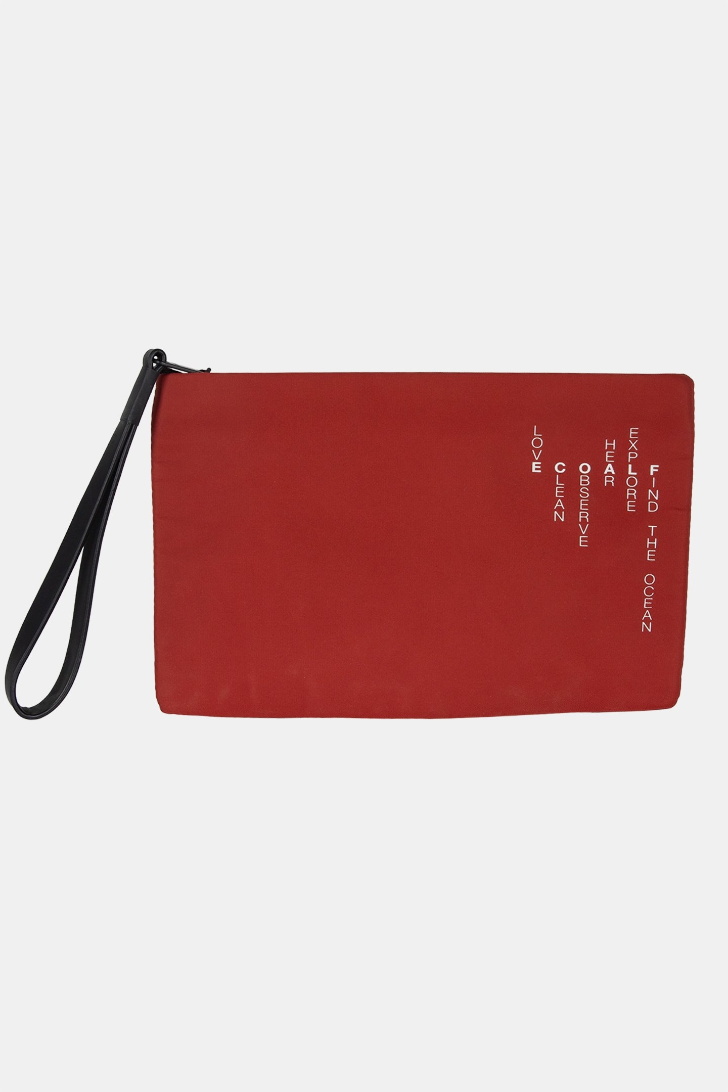 LUPITAALF CLUTCH W/ MESSAGE BURNED RED 1