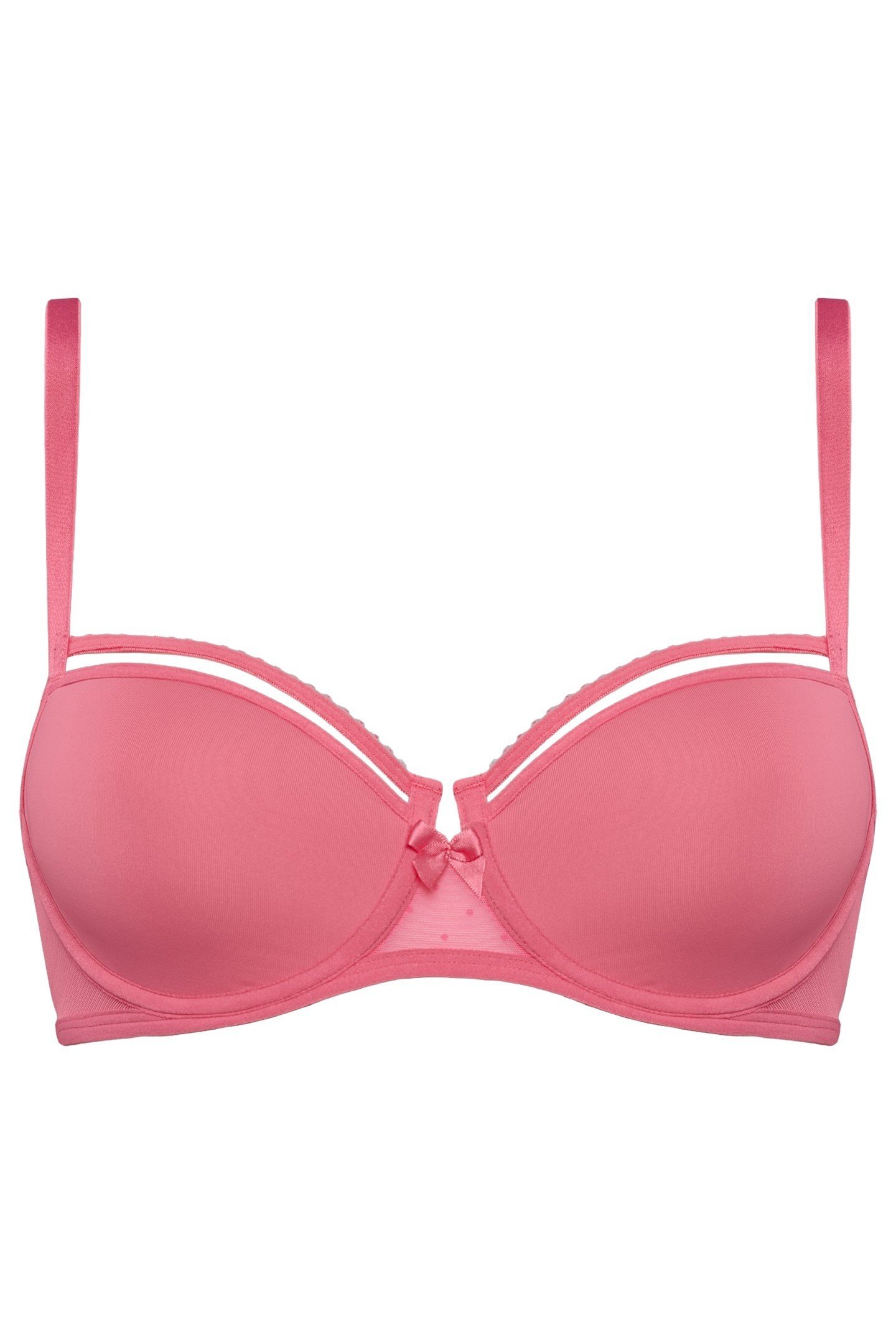 PEEKABOO BRA PLUNGE BALCONY WIRED PADDED PINK 3