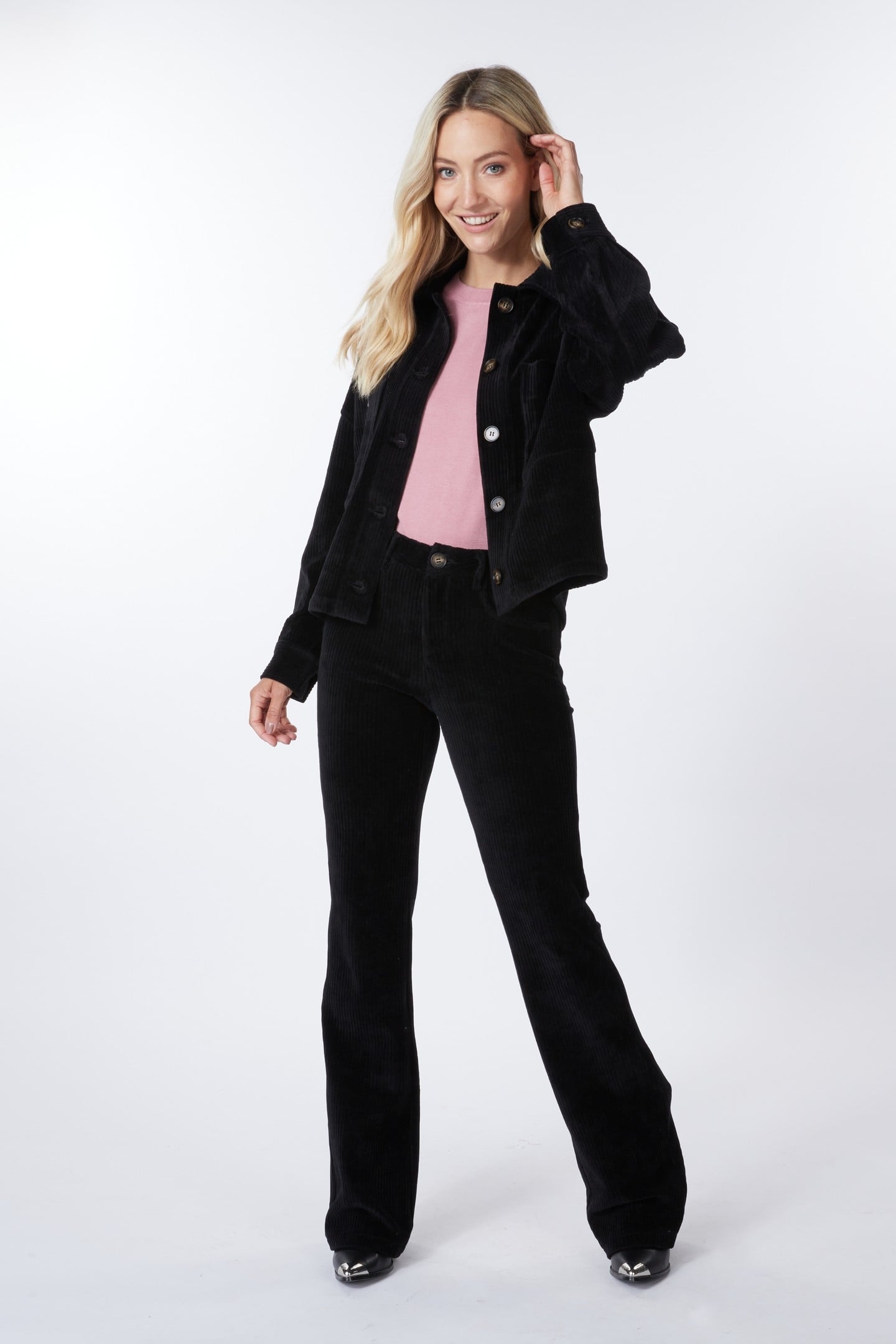 JACKET RIB CORDUROY BLACK 1