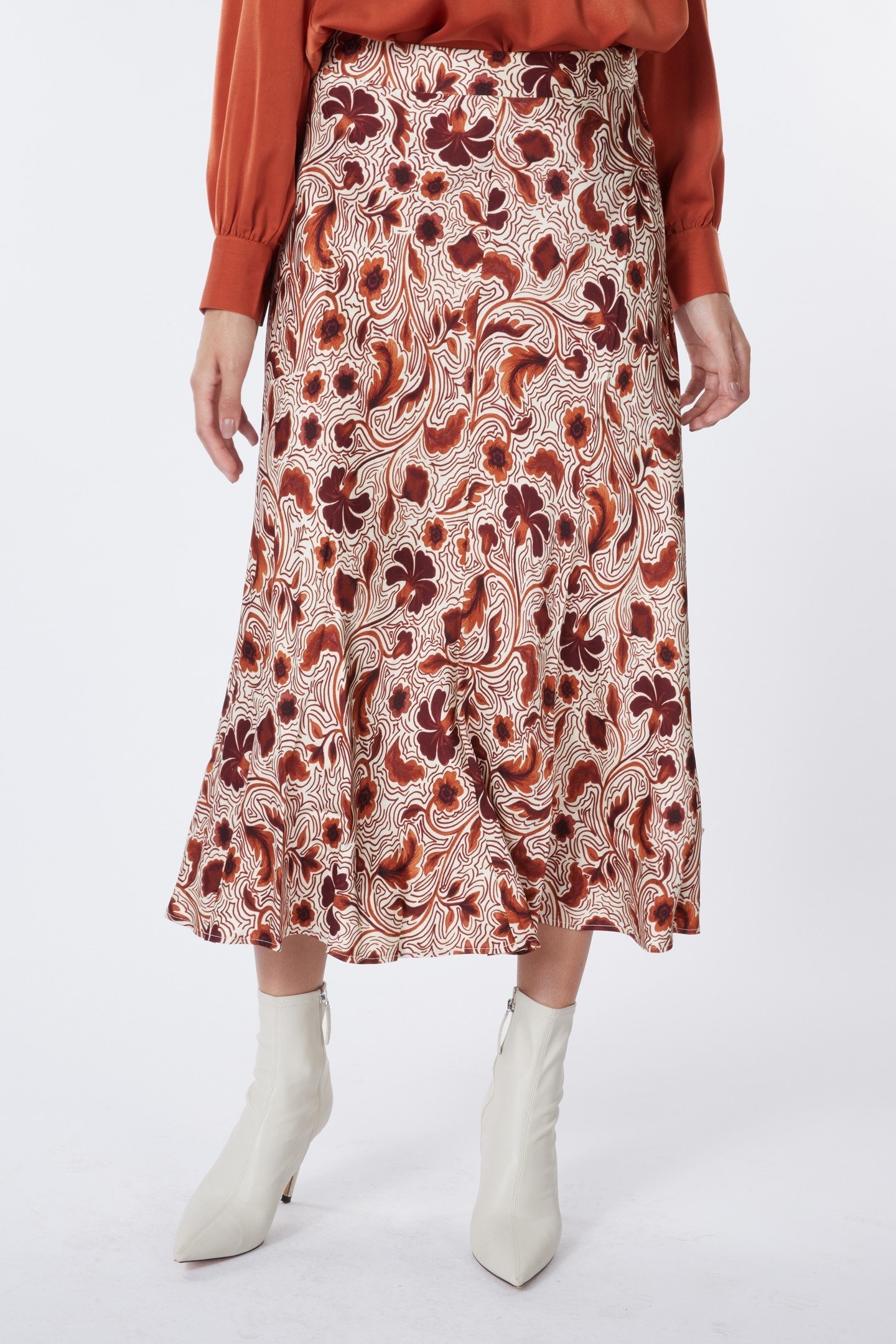 SKIRT LONG AUTUMN FLOWER PRINT PRINT 2