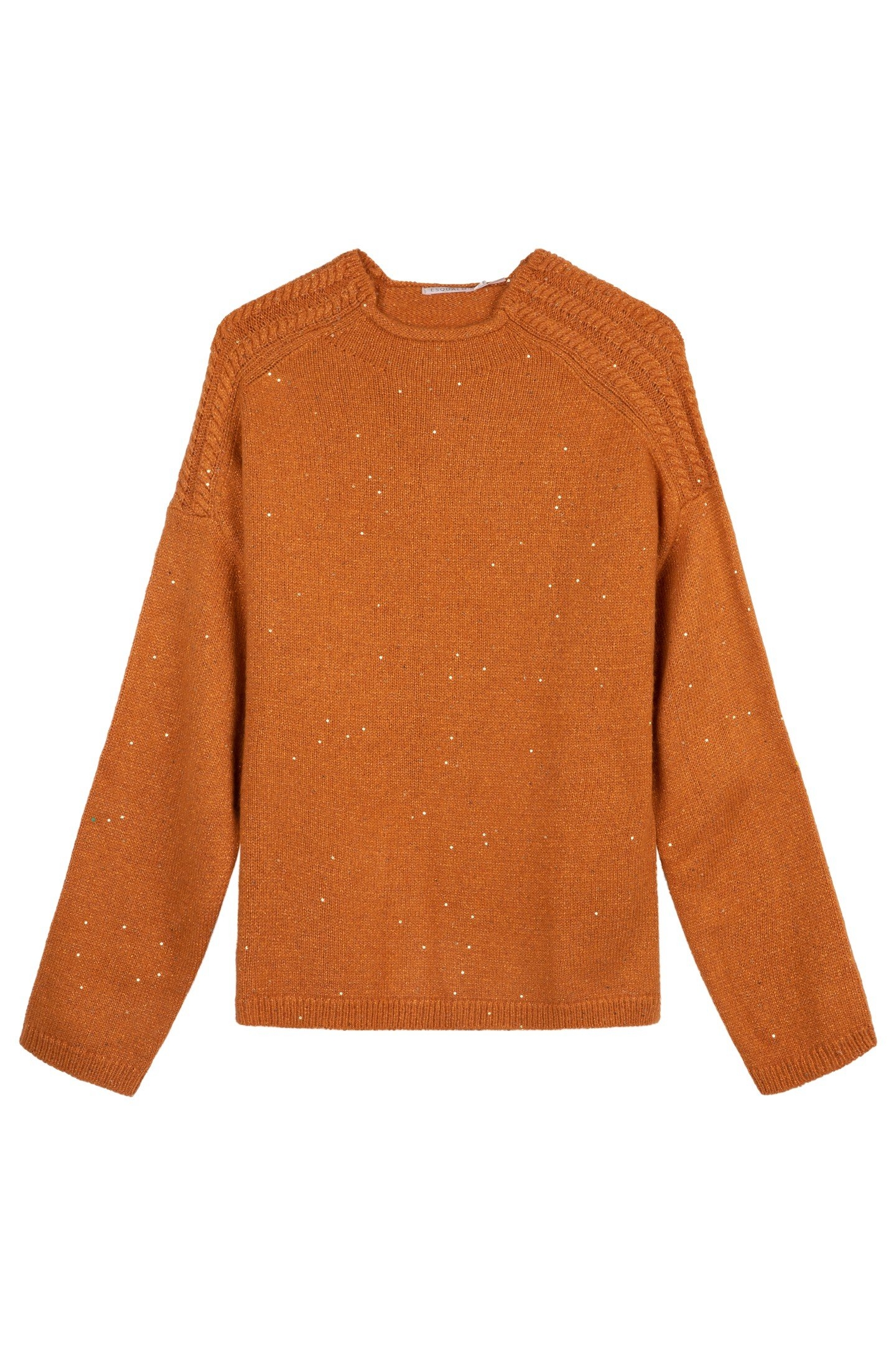 SWEATER SEQUINS CABLE SHLDR AUTUMN GLAZE 1