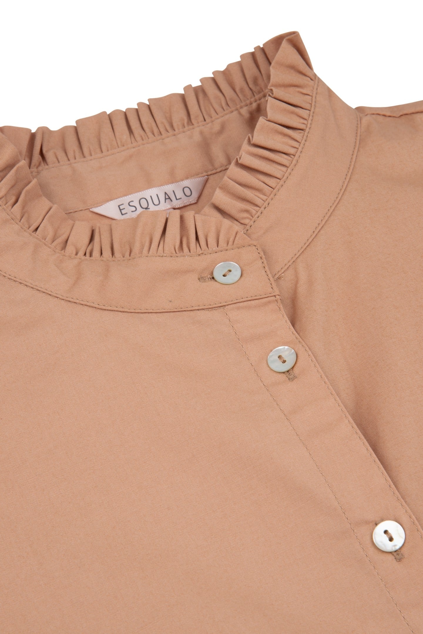 BLOUSE ELASTICATED SLV POPLIN CAMEL 6