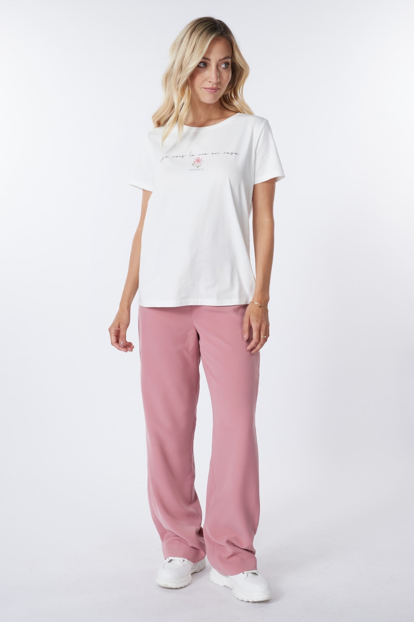 T-SHIRT FOIL "LA VIE EN ROSE" OFF WHITE 1