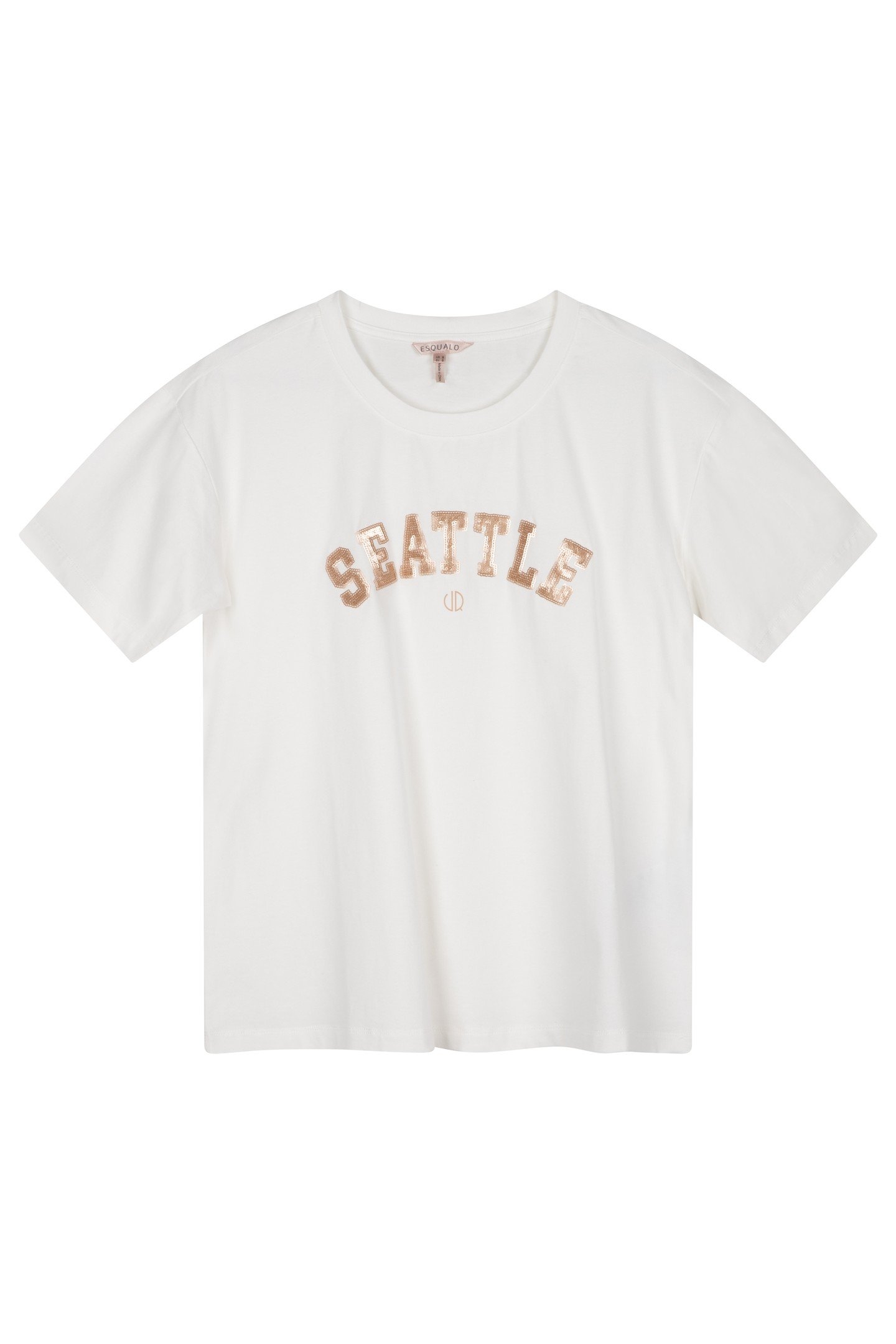 T-SHIRT SEQUINS "SEATTLE" OFF WHITE / GOLD 4