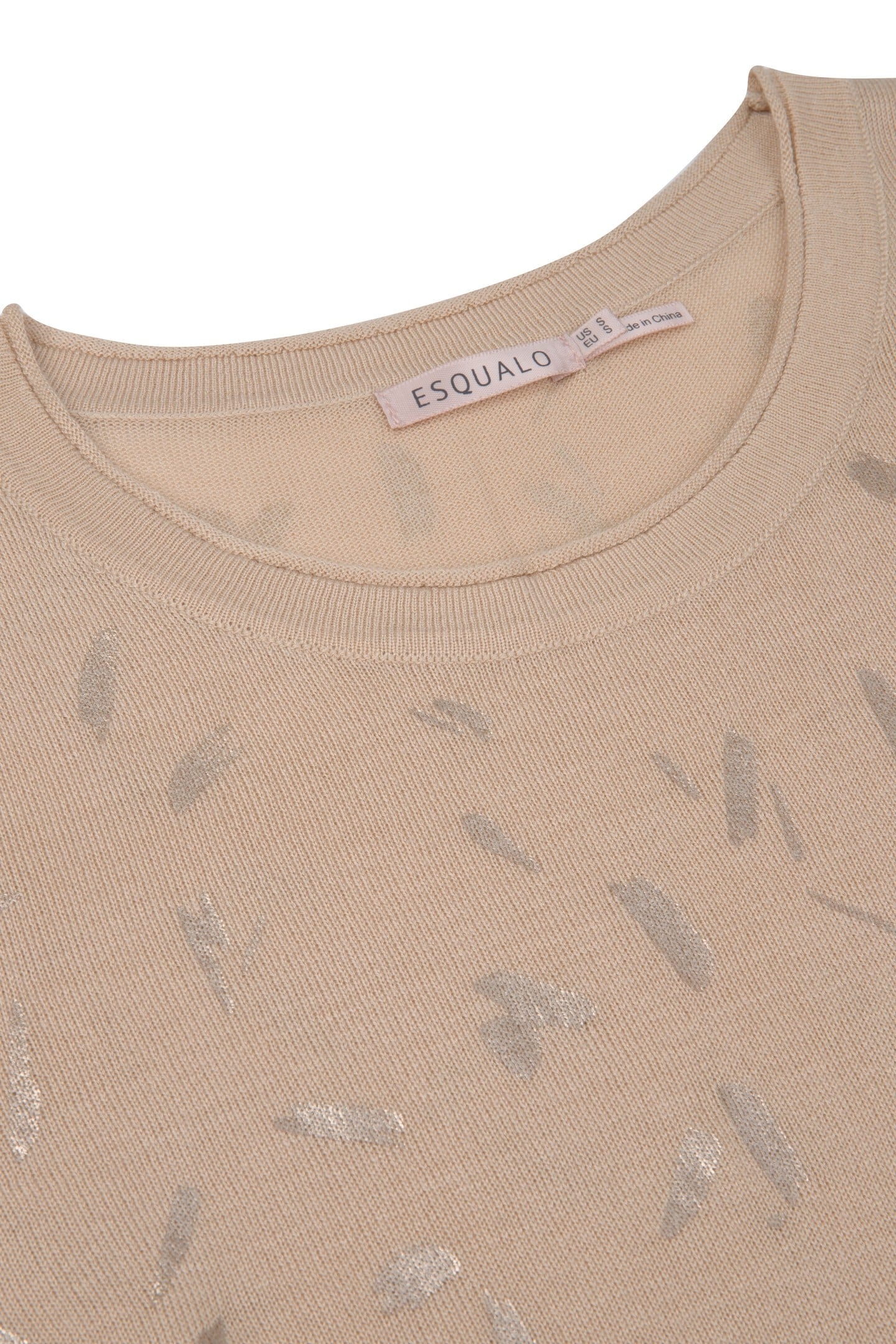 SWEATER FOIL PRINT L/SLV WARM SAND 5