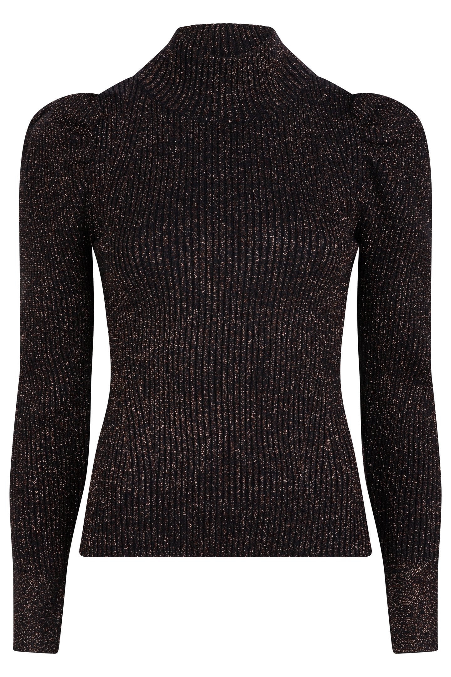 SWEATER MOCK NECK LUREX BLACK / GOLD 5