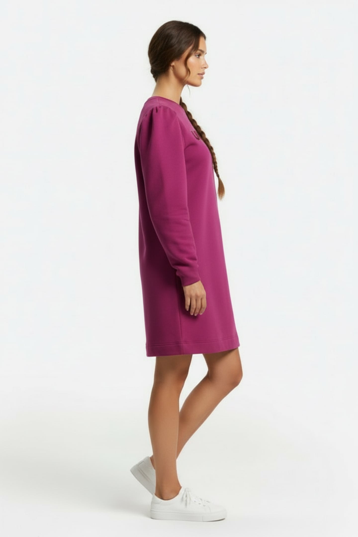 DRESS FLOCK PRINT PURPLE 3