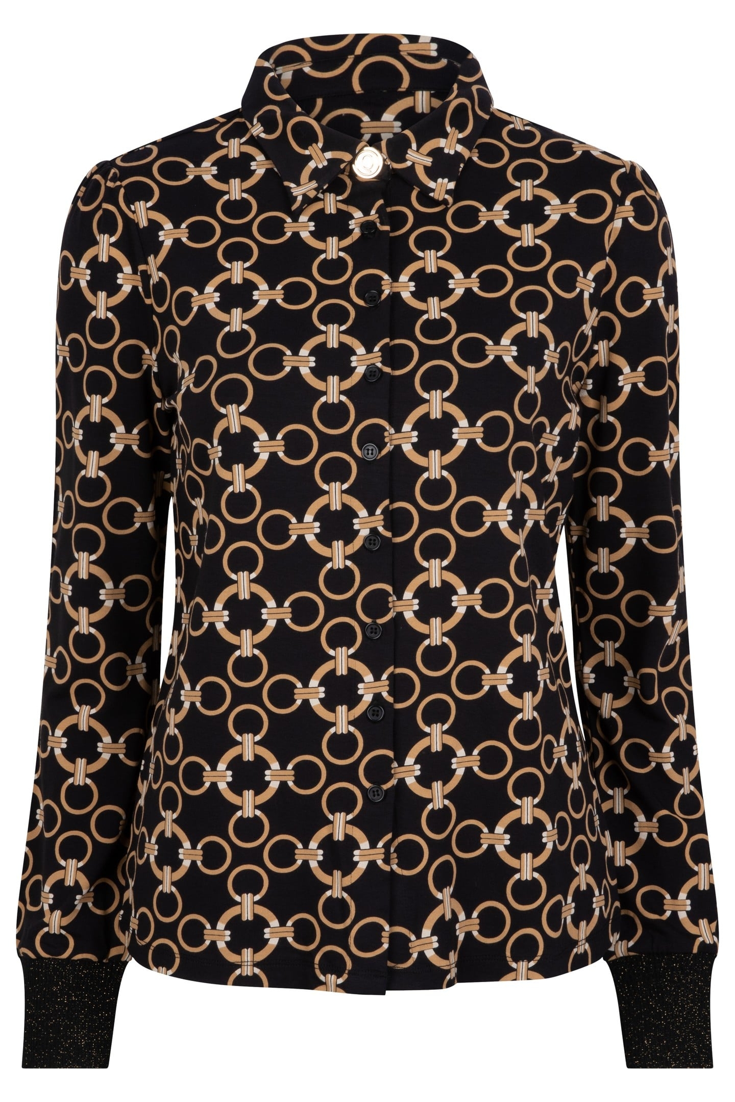 BLOUSE RIBBED CUFFS CHAIN PRINT PRINT 5