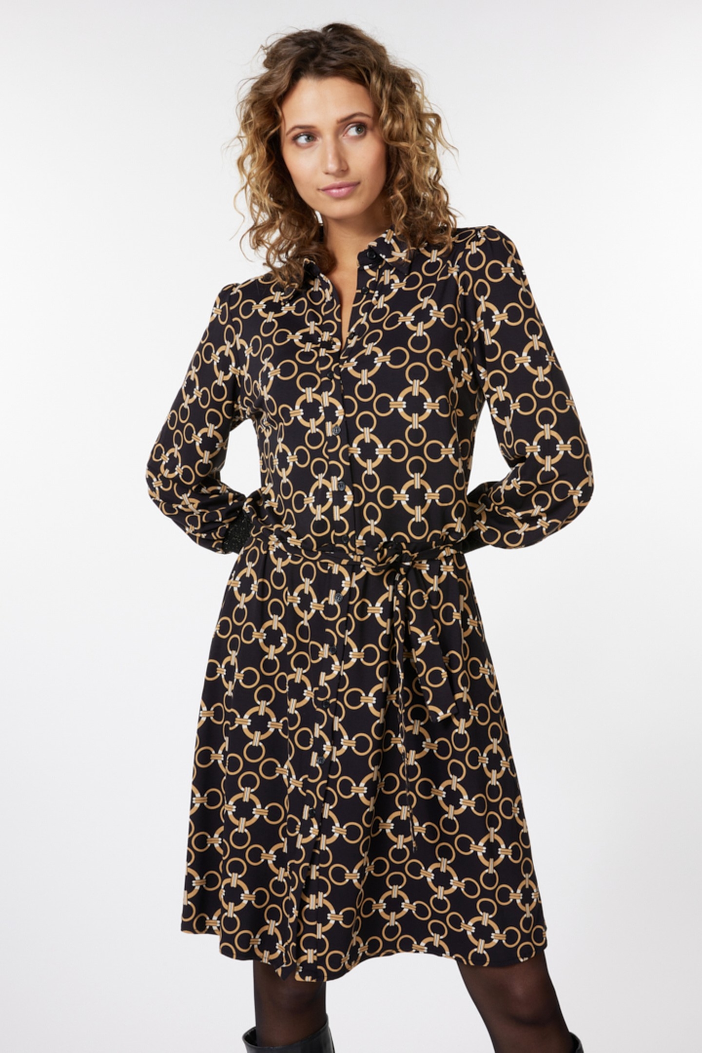 DRESS RIBBED CUFF CHAIN PRINT PRINT 2