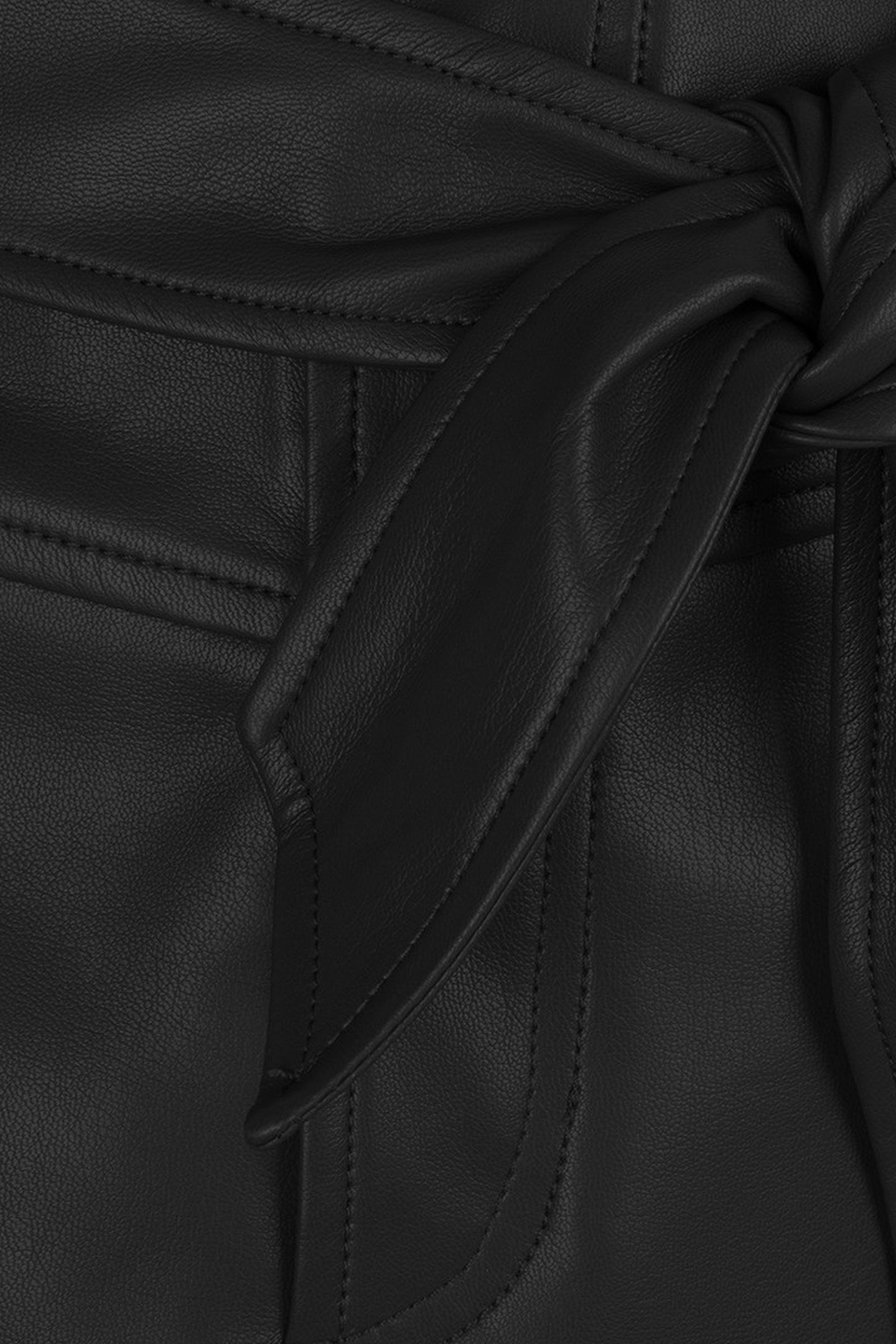 SKIRT BELTED A-LINE PU BLACK 3