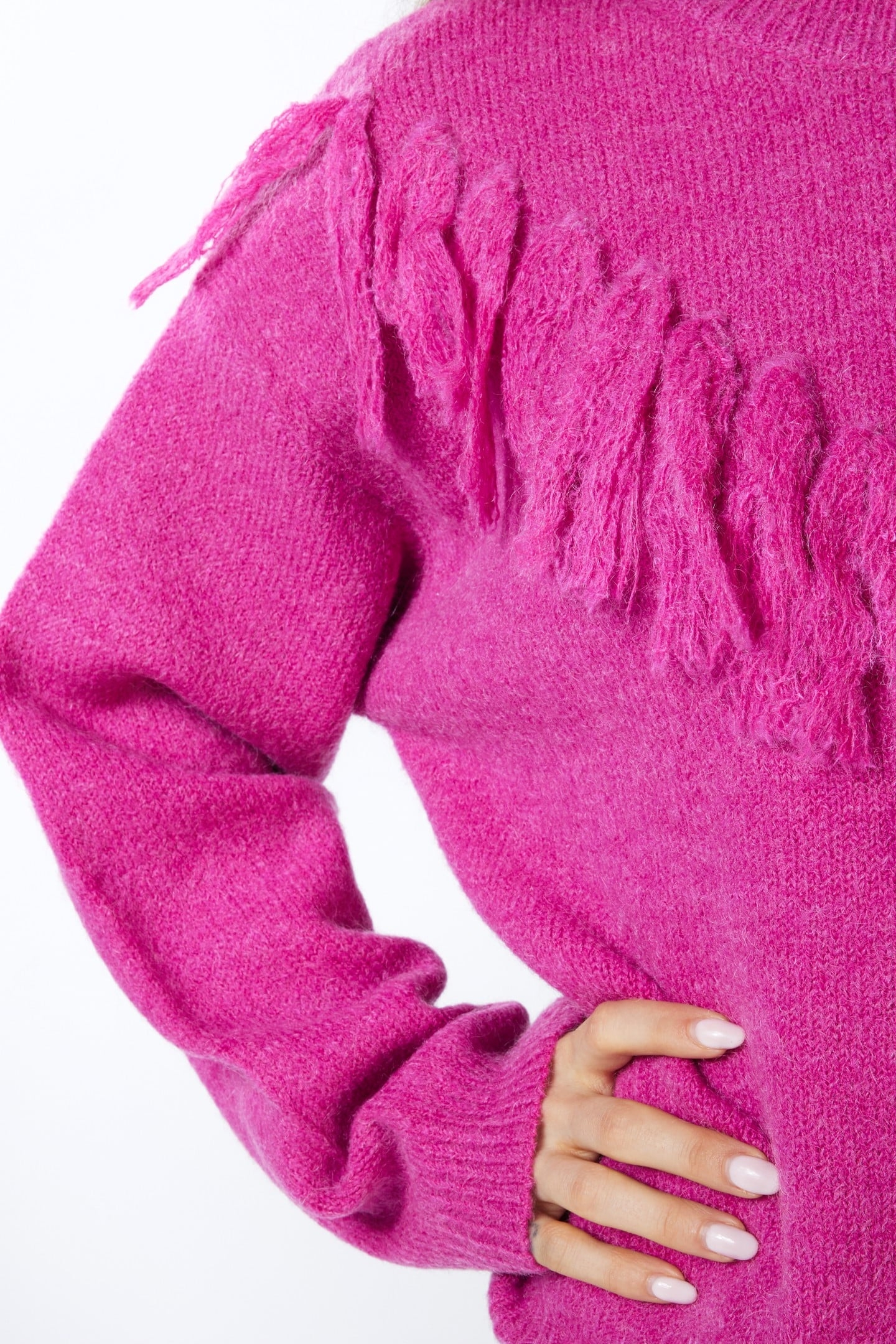SWEATER FRINGES FUCHSIA 4