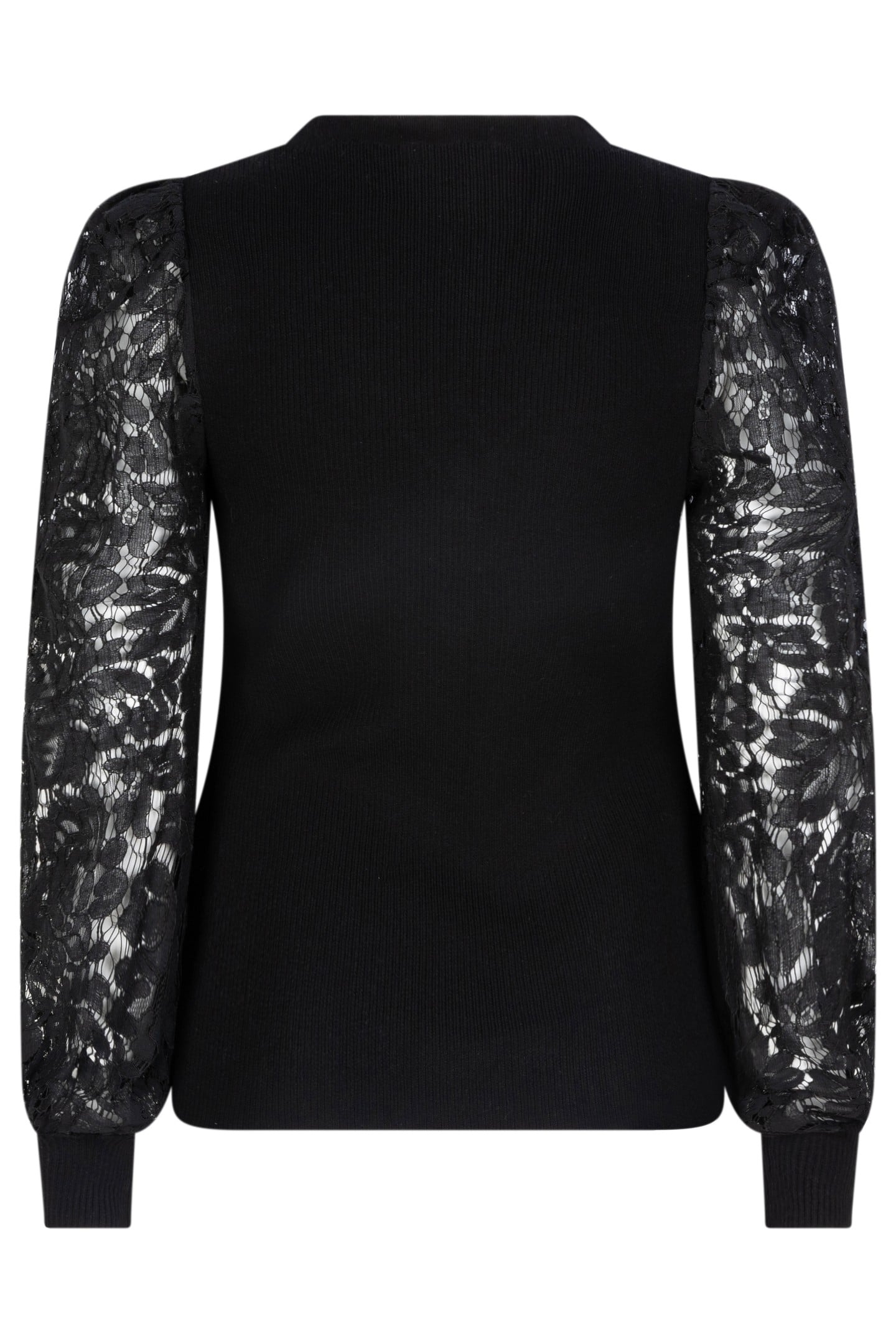 SWEATER LACE SLVE V-NECK BLACK 5