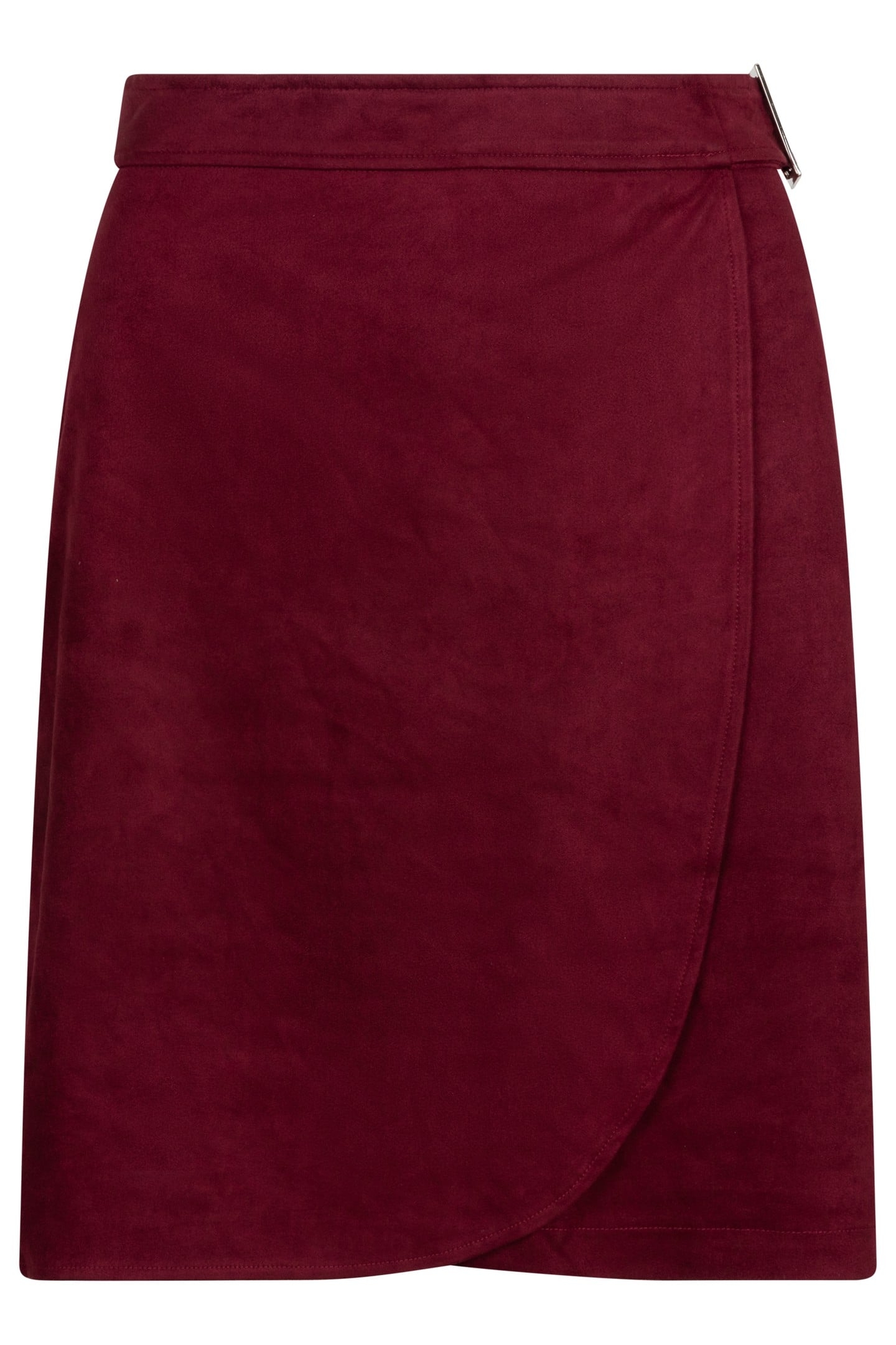 SKIRT OVERLAP SUEDINE WINE RED 4