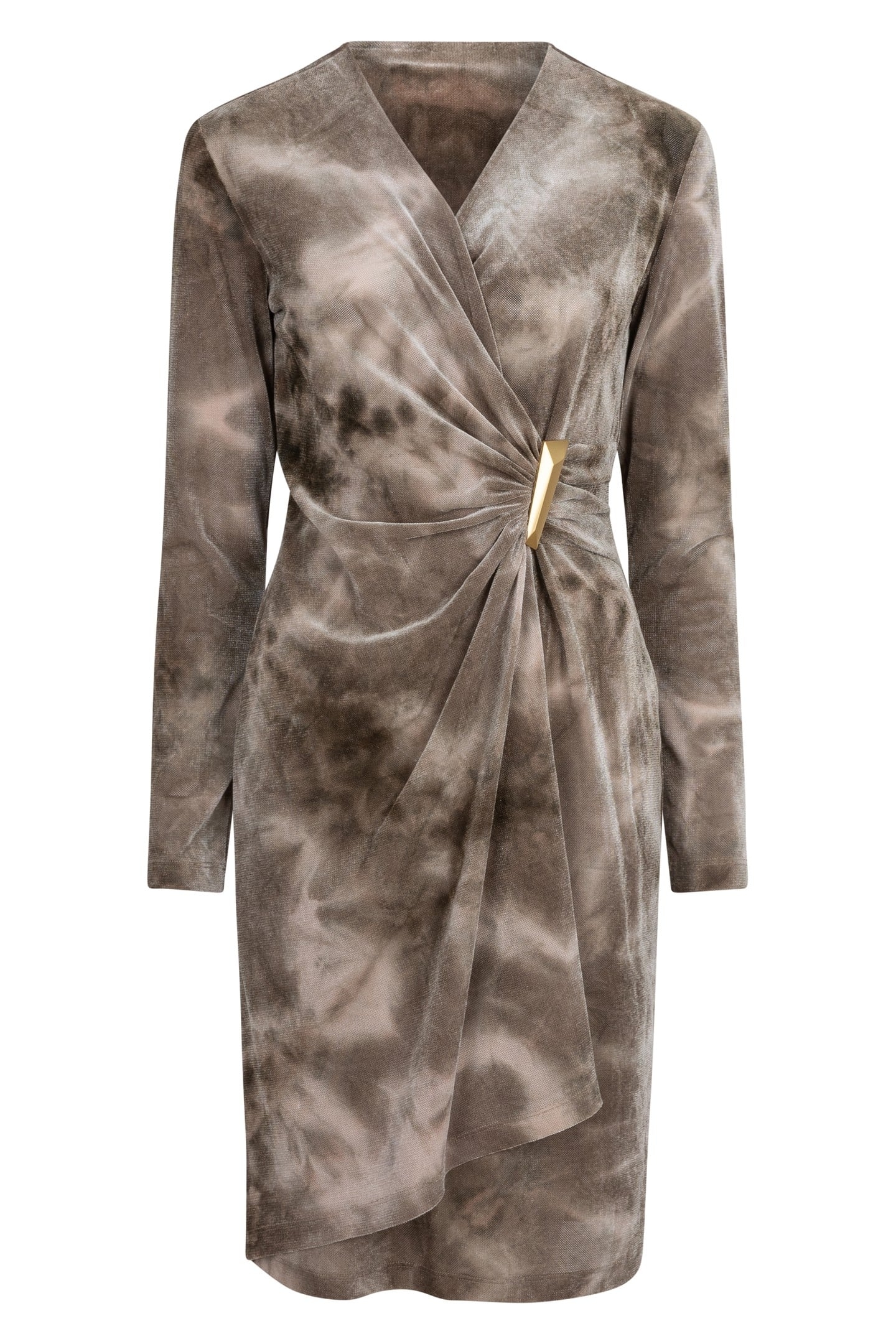 DRESS VELVET WRAP OVER PRINT 4