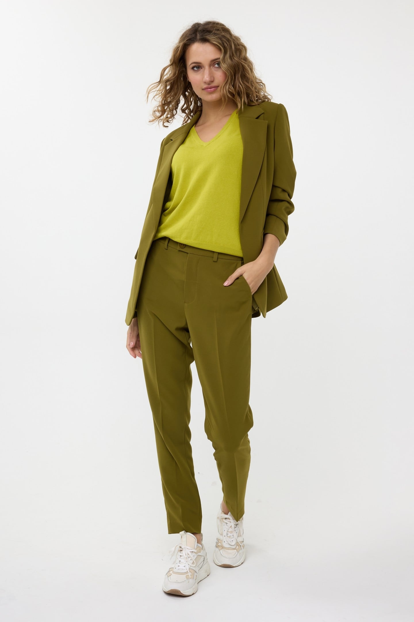 BLAZER GATHERED SLVE CITY MOSS GREEN 1