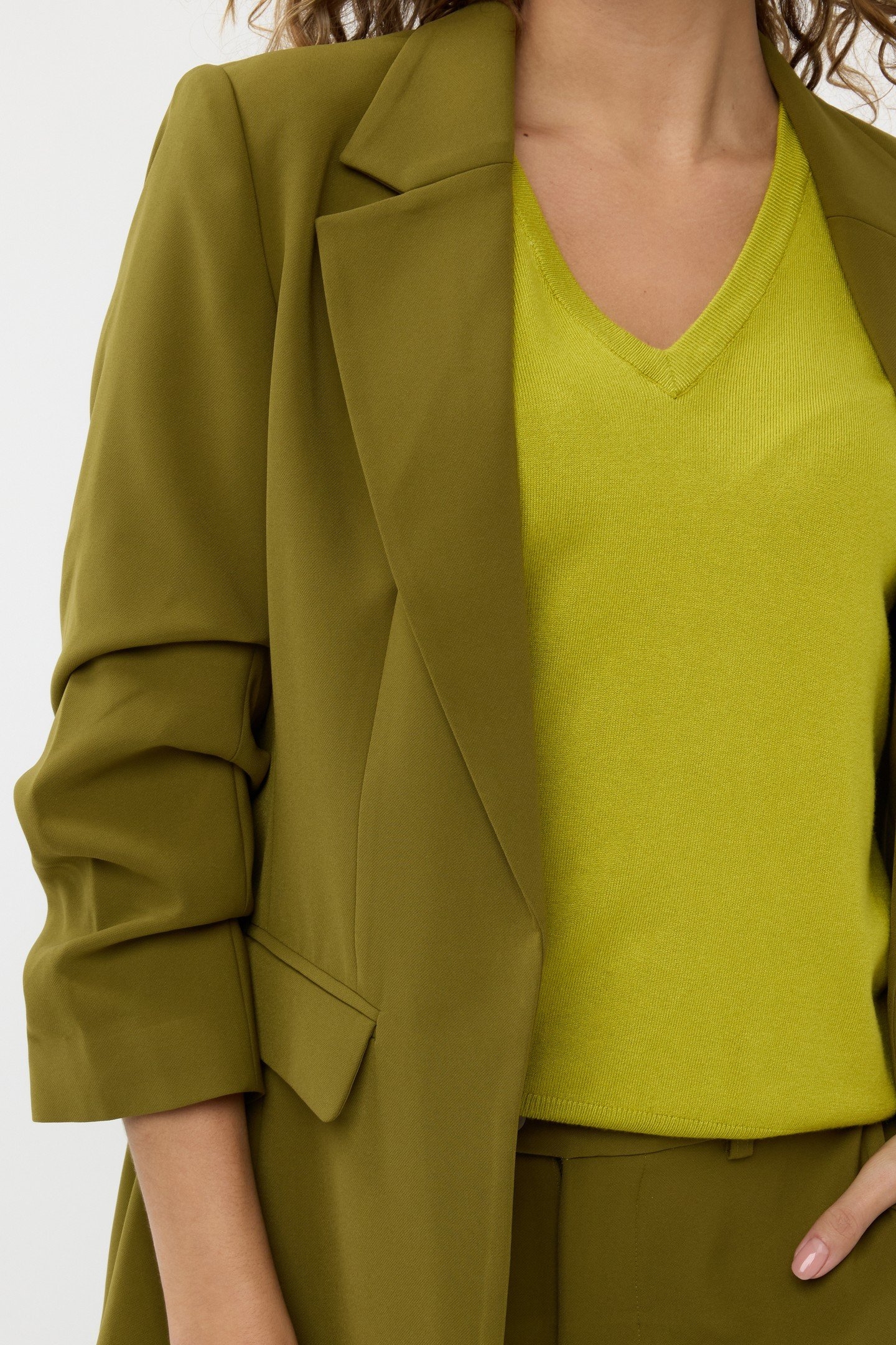 BLAZER GATHERED SLVE CITY MOSS GREEN 8