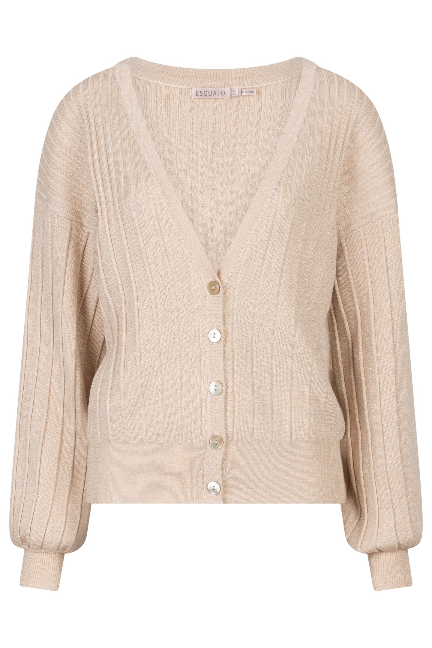 CARDIGAN RIB LUREX LIGHT SAND 5