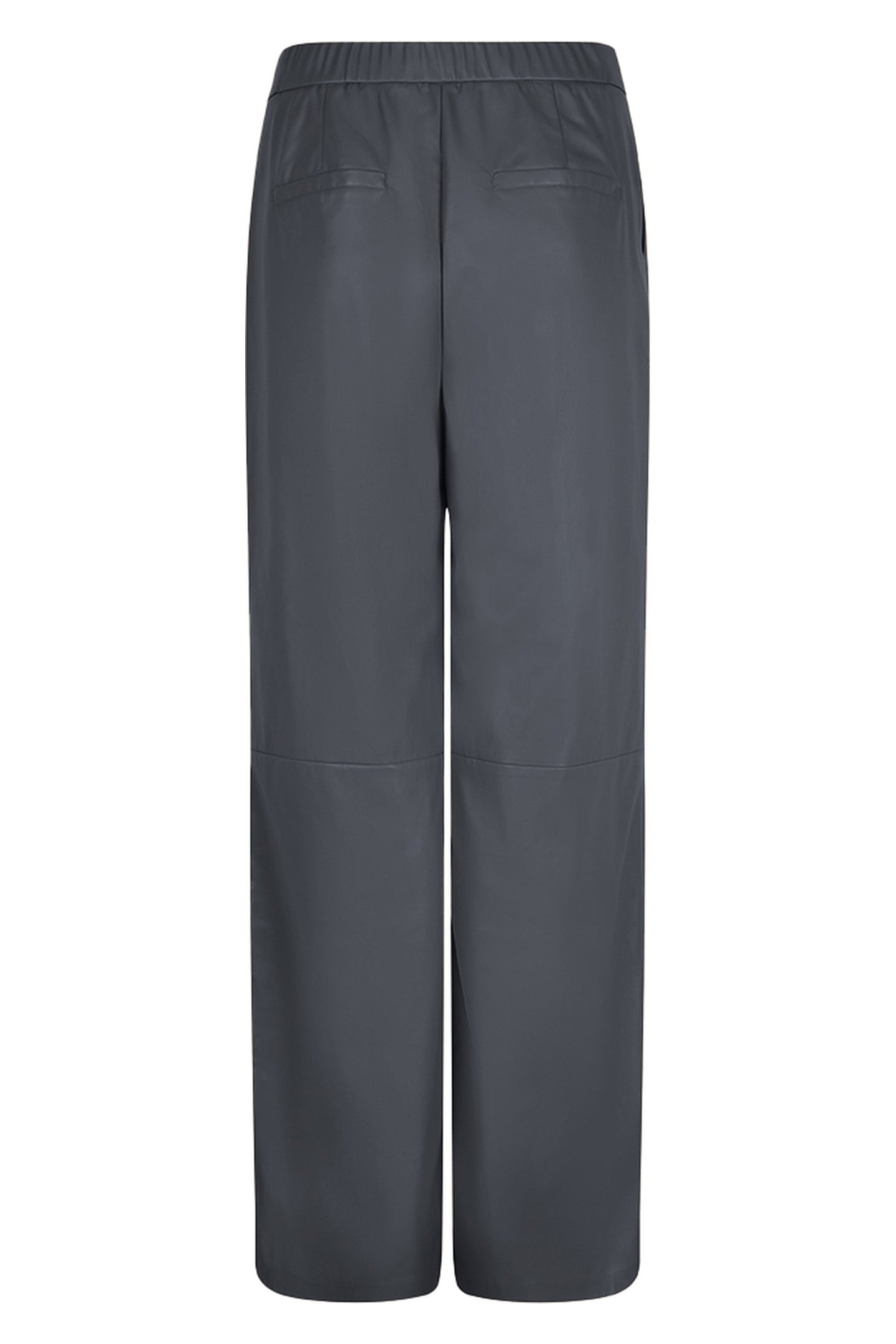 DRESS V/NECK VEGAN LEATHER GREY 2