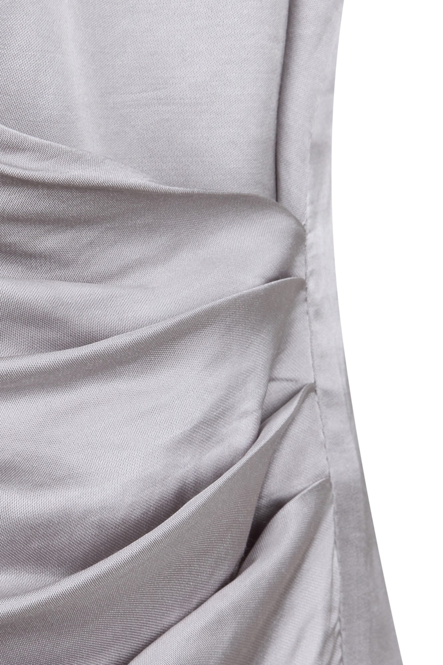 BLOUSE SATIN OVERLAP GATHERING LIGHT GREY 7