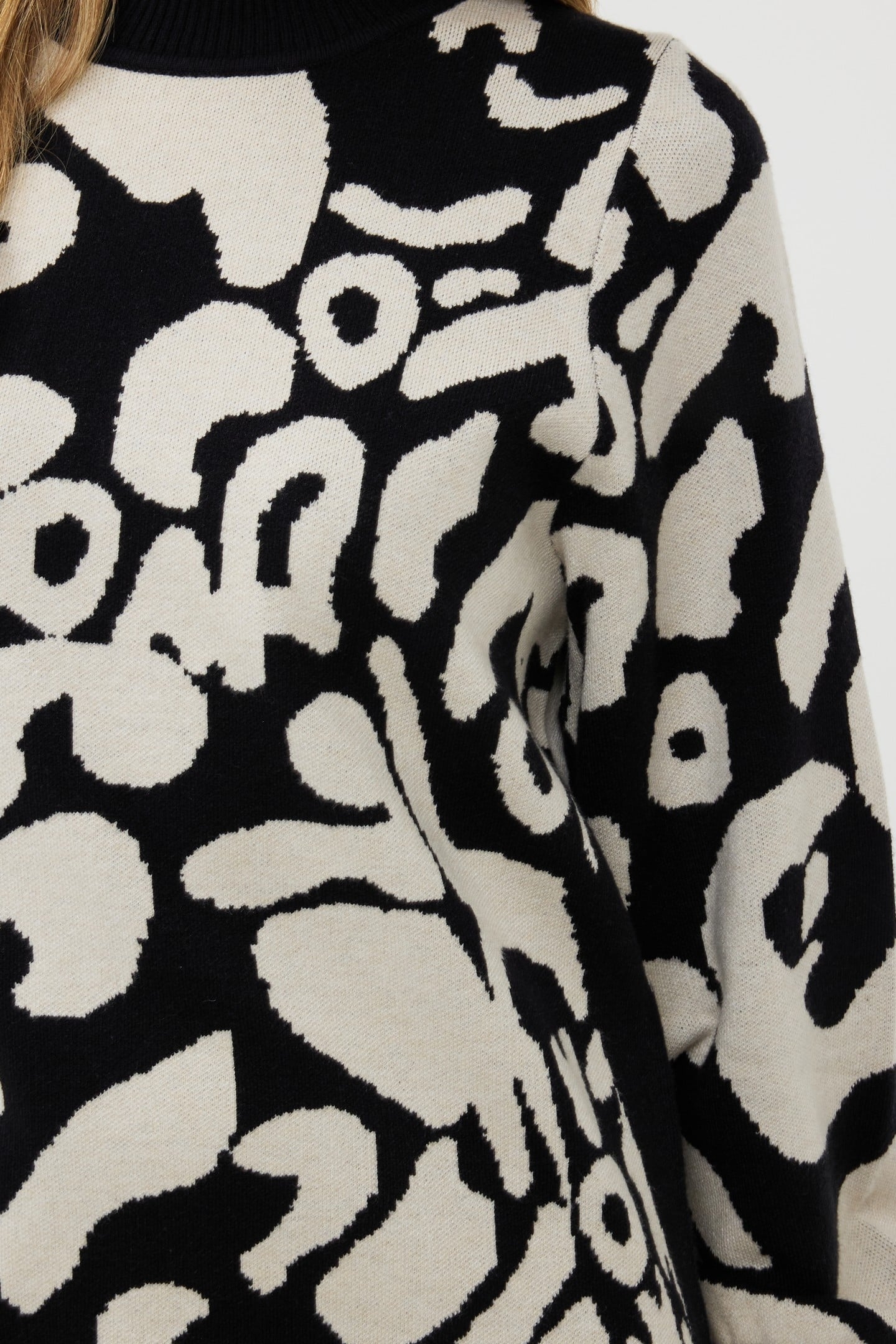 DRESS 2TONE JACQUARD ANIMAL BLACK / GREY 6