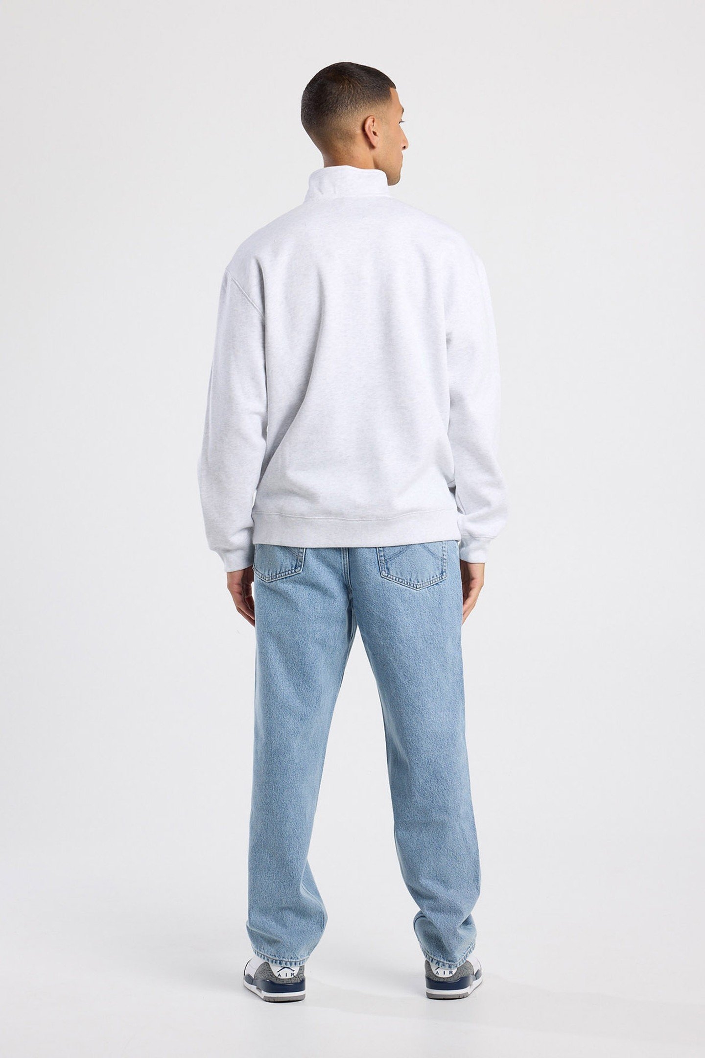 SEPPE HALF ZIP LIGHT GREY MELANGE 2