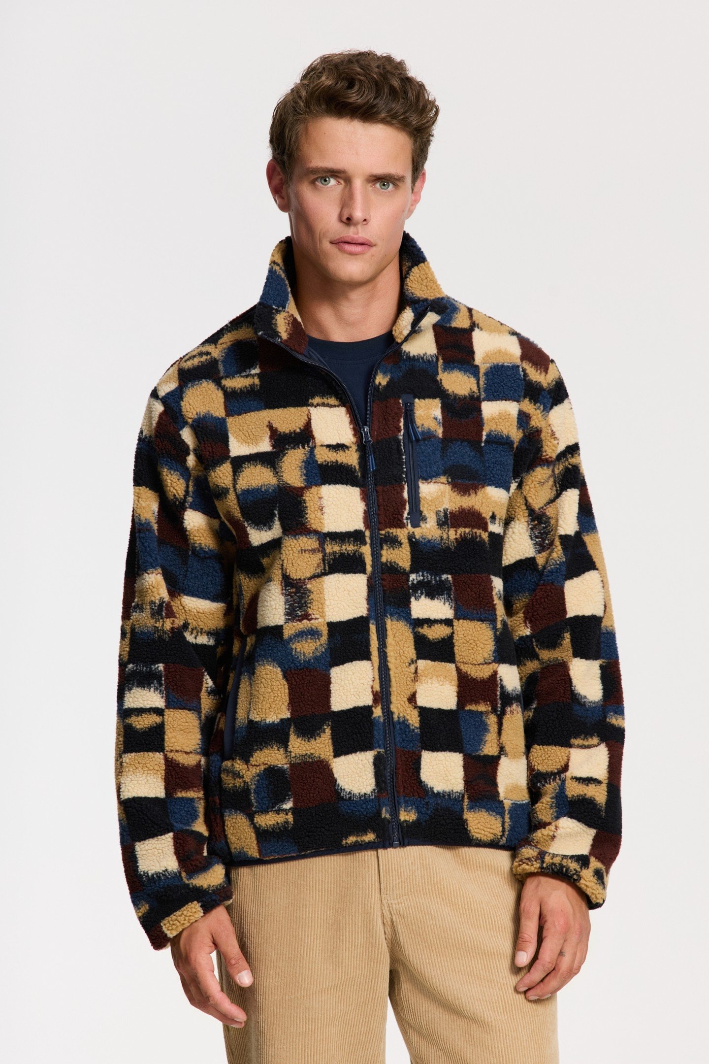 LEE GEO QUILT TEDDY JACKET RED EARTH GEO QUILT 1