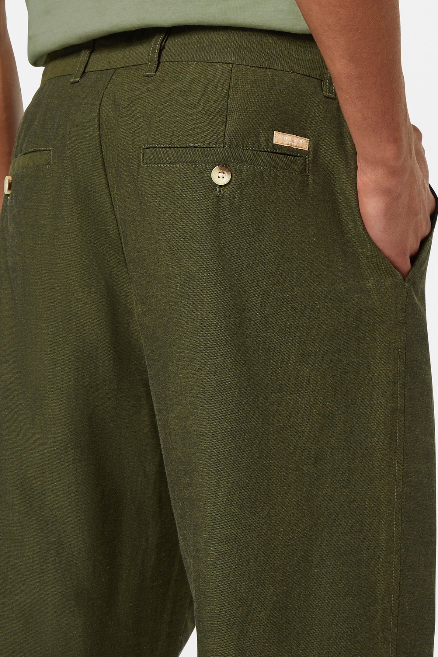 OTIS - LINEN-BLEND CHINO ARMY MELANGE 5