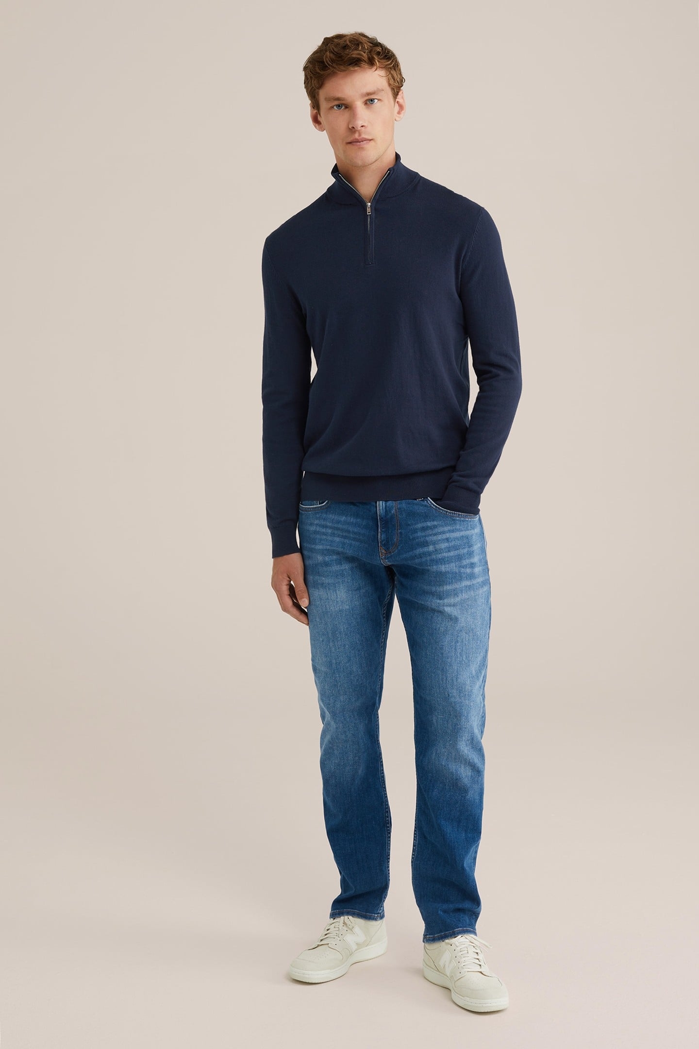 5-POCKET MID WAIST DARK BLUE 2