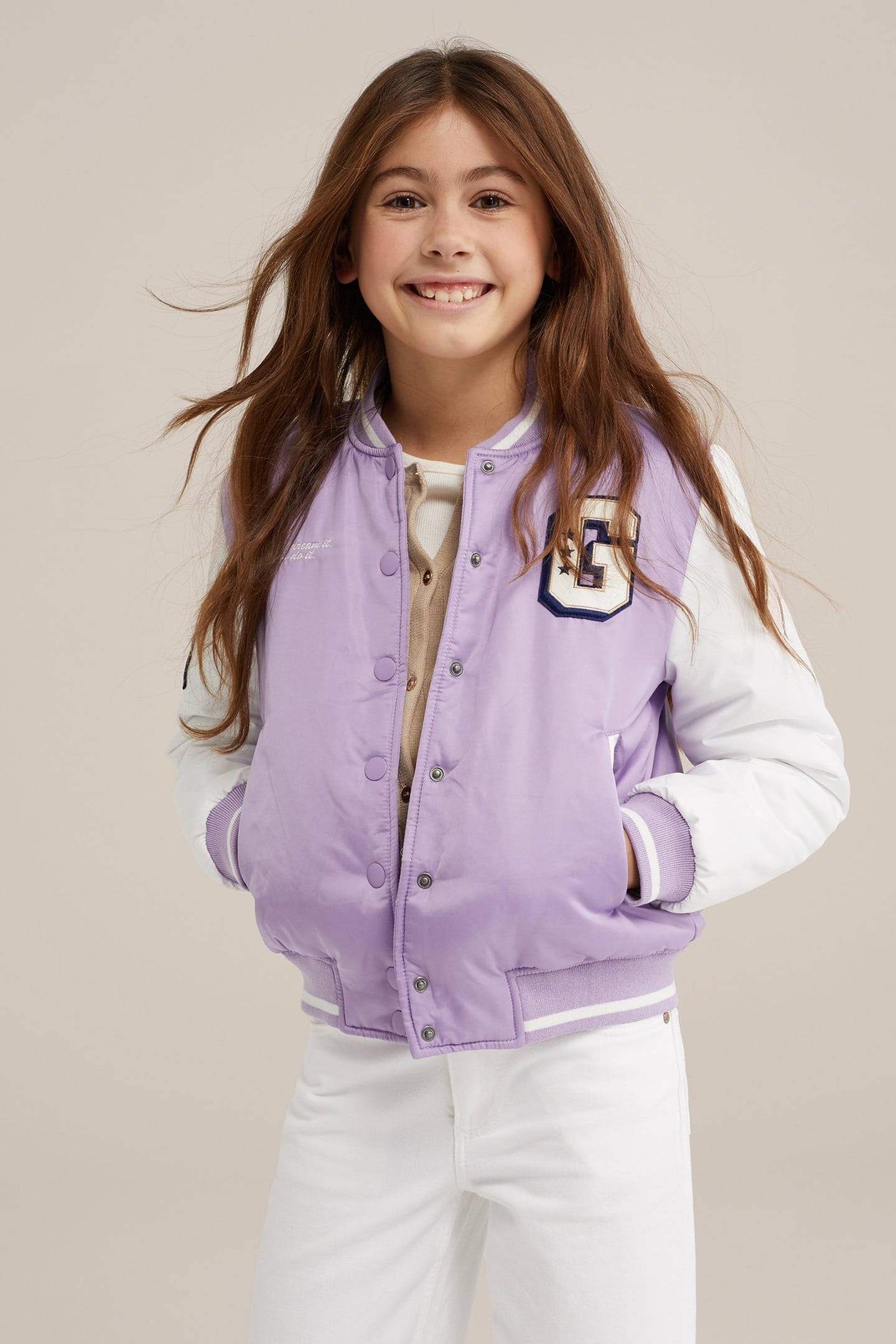 GIRLS BOMBER LILAC 1