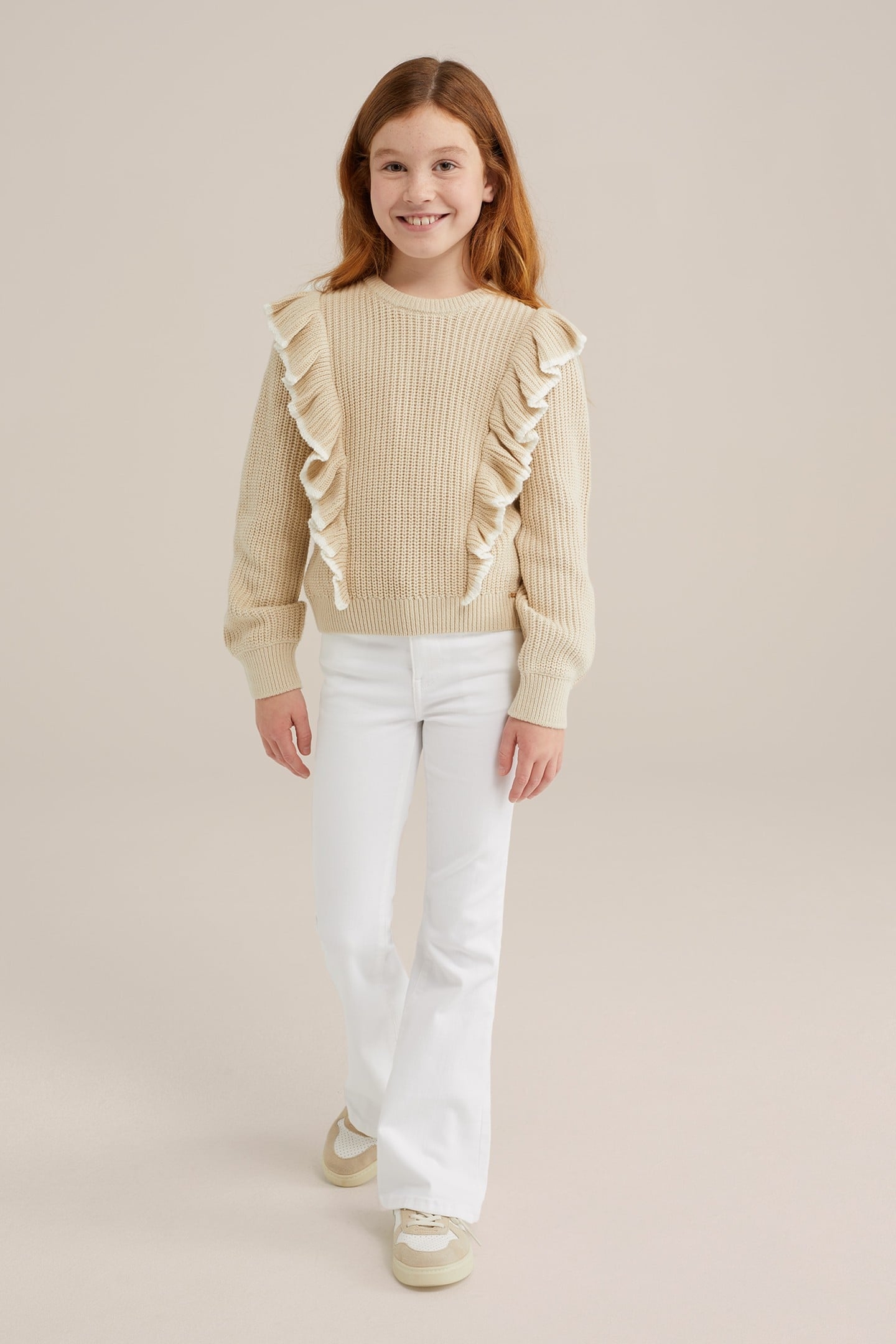 GIRLS 5-POCKET MID WAIST WHITE 2