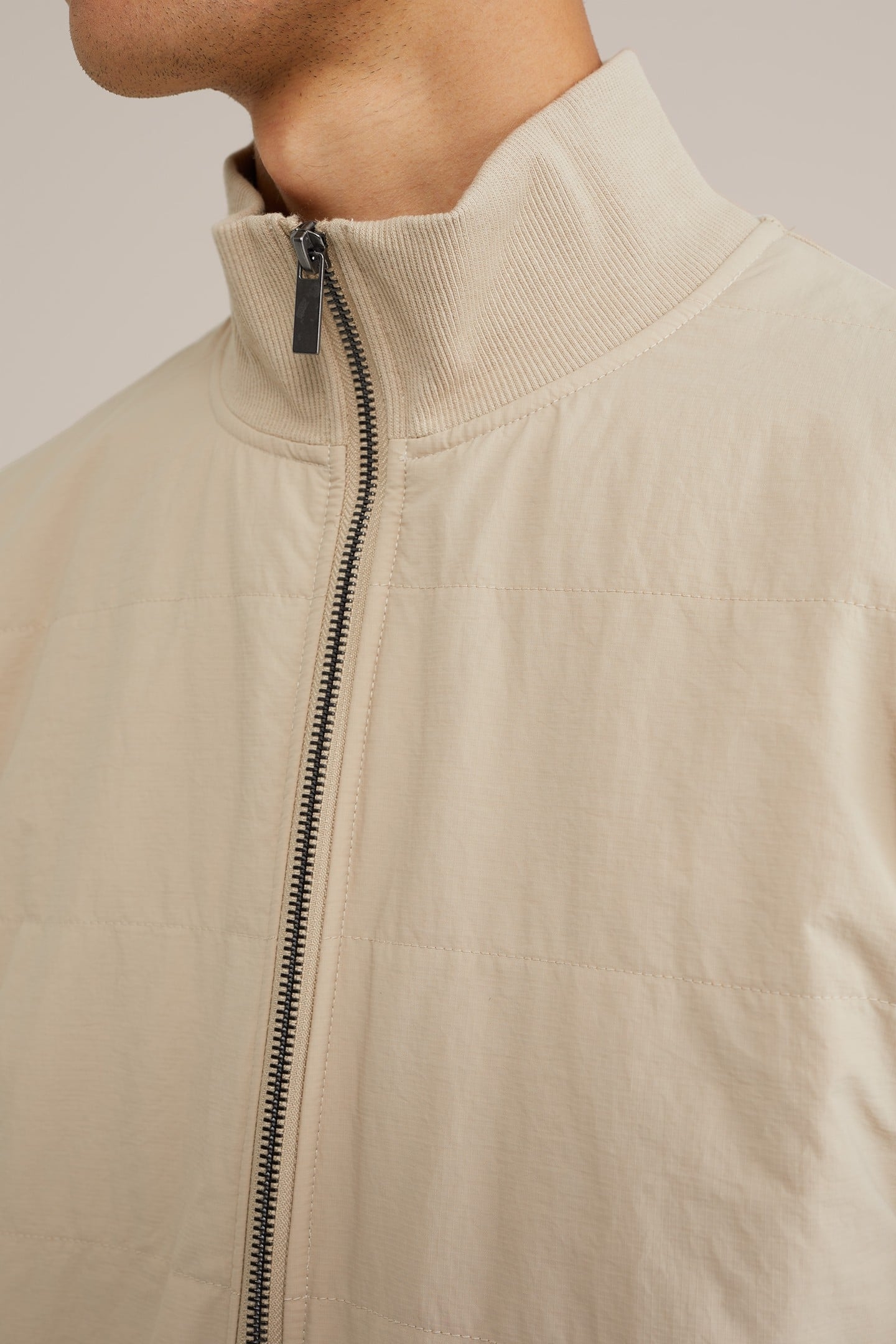 CARDIGAN WITH ZIPPER BEIGE 5