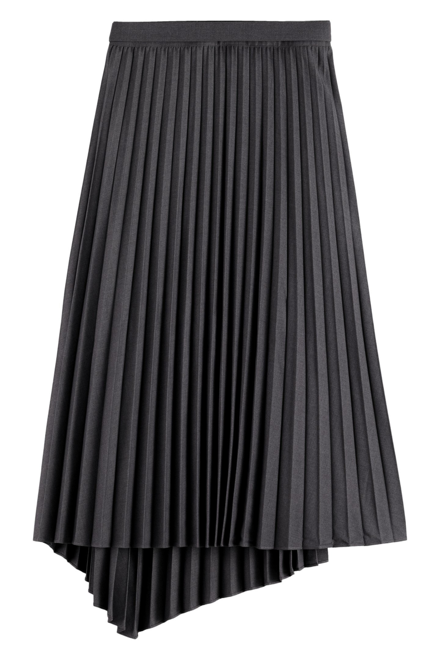 TAILORED PLEATED SKIRT CHARCOAL 2
