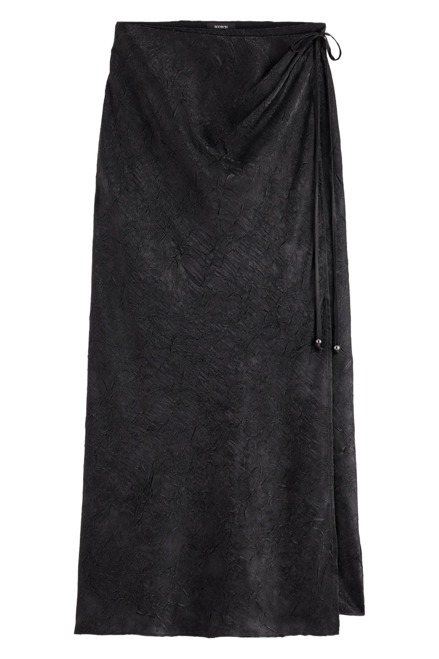 CRUSHED SATIN SKIRT BLACK 1