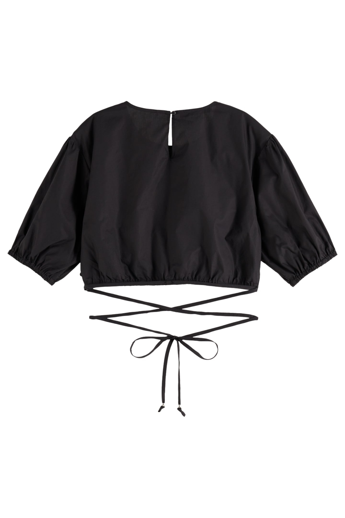CROPPED POPLIN TOP BLACK 5