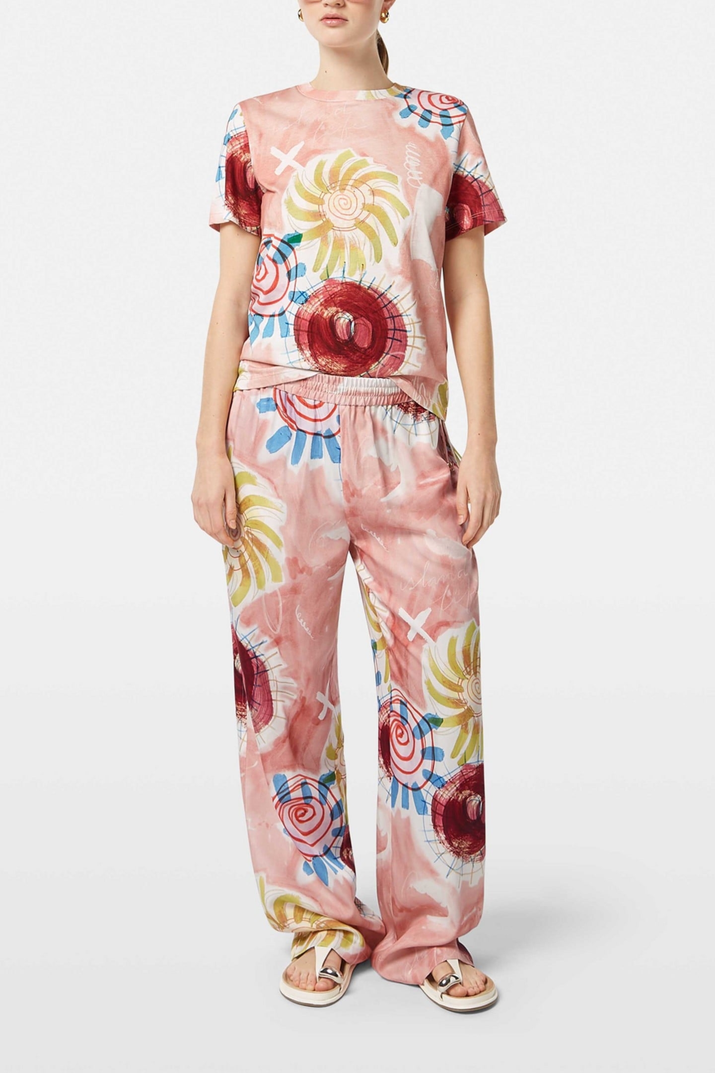 ALL OVER PRINTED REGULAR FIT T-SHIRT INKY SUN LINEN 1